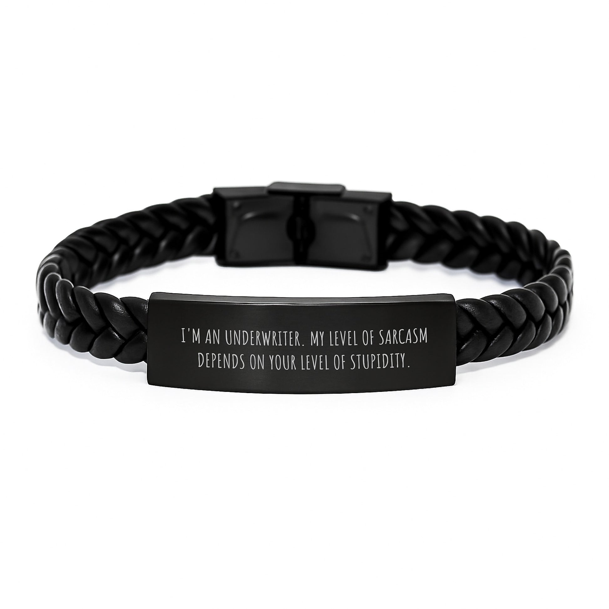 Funny Underwriter Quote Interlaced Leather Bracelet Gifts for Men from Friends - Unique Graduation Gifts for Underwriter Coworkers - Image 1