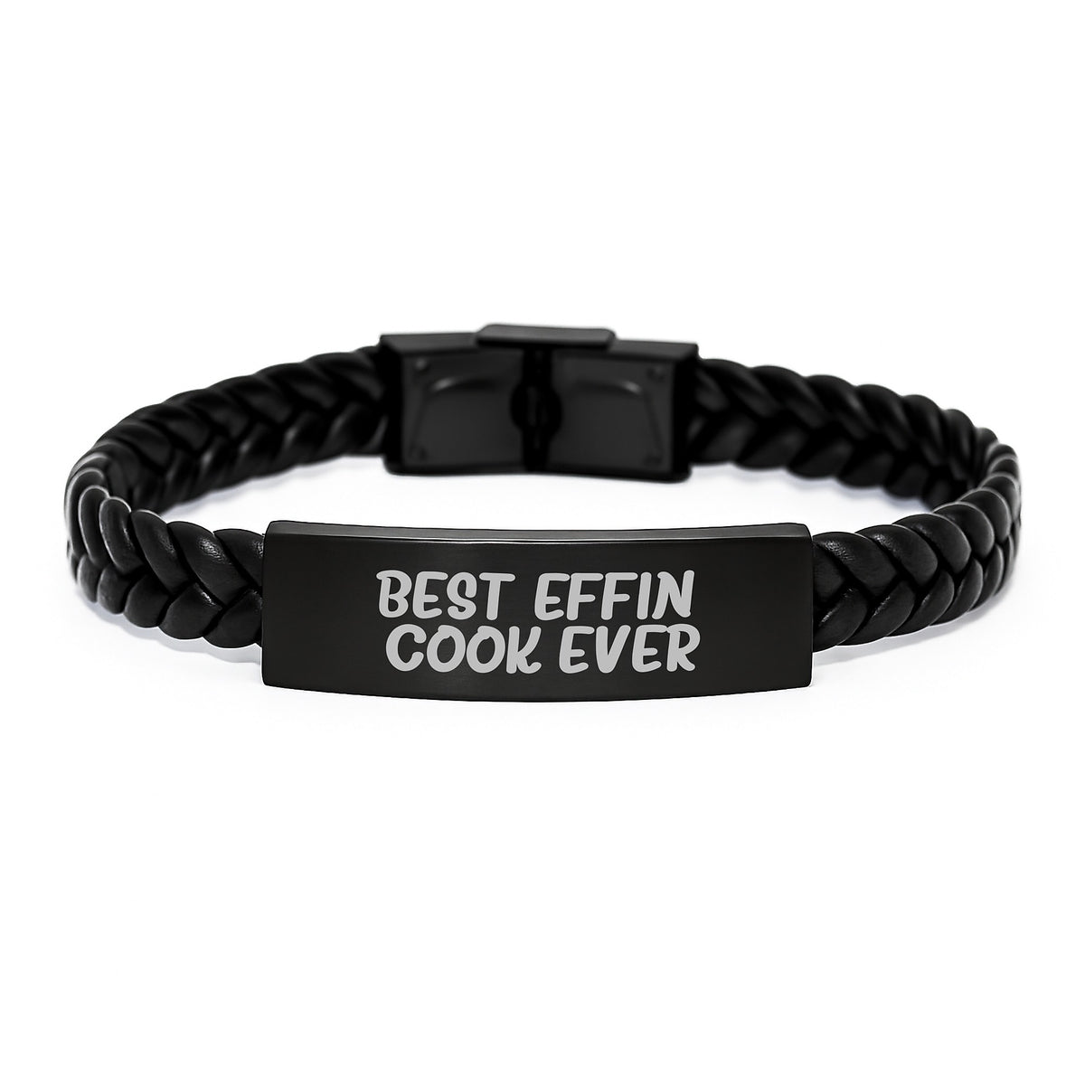Funny Cook Gifts from Friends to the Best Effin' Cook Ever, Interlaced Leather Bracelet for Women, Valentine's Unique Gifts - Image 1