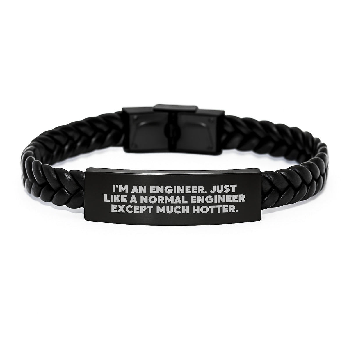 Engineer Keepsake Interlaced Leather Bracelet for Him Birthday Gift - Image 1