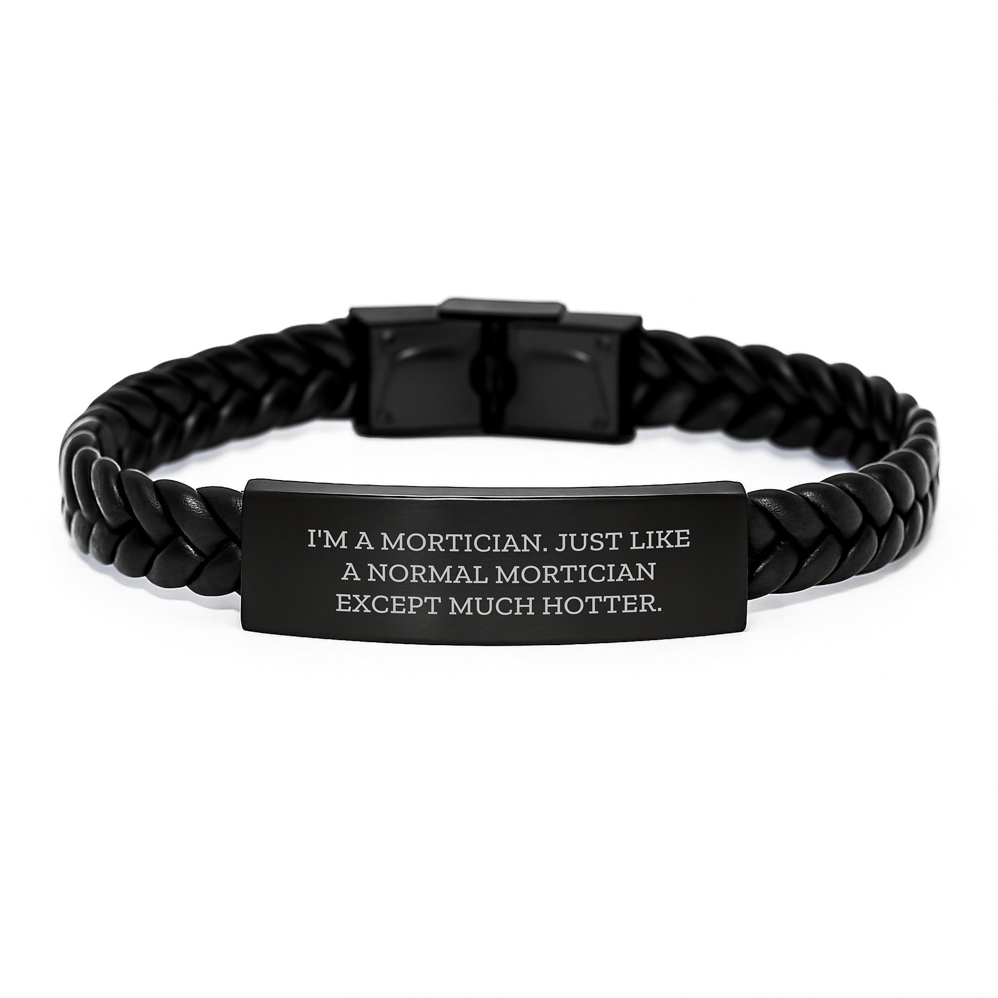 Bold Mortician Interlaced Leather Bracelet for Friends Birthday Gift - Image 1