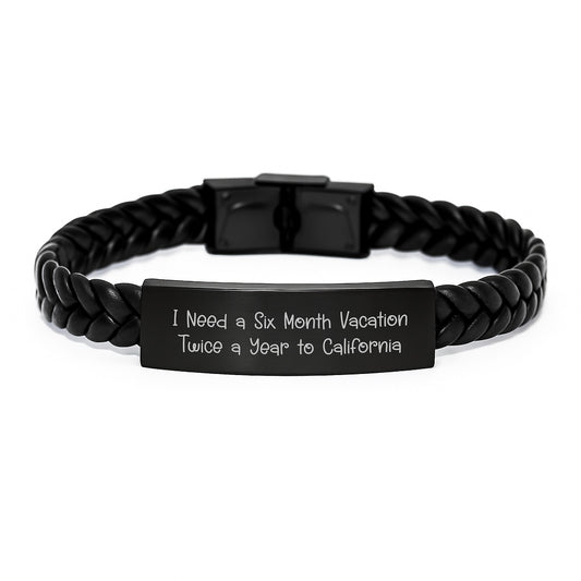 California State of Mind Interlaced Leather Bracelet Gifts from Friends for Men and Women Birthday Unique - Image 1