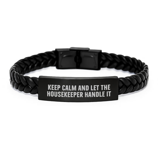 Funny Housekeeper Gifts from Men to Friends - Interlaced Leather Bracelet for Birthday Unique Gifts - Image 1
