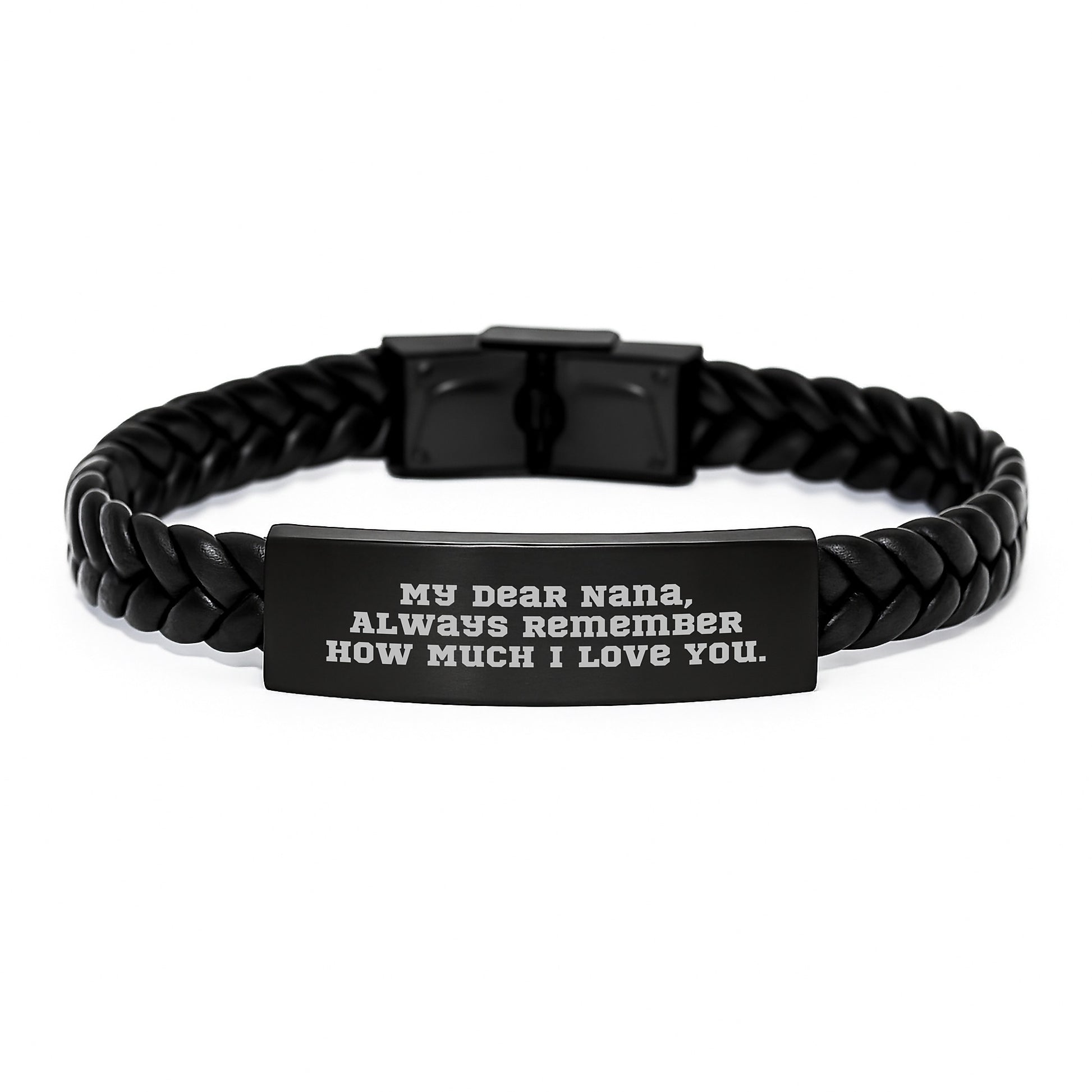 Sweet Nana Gifts, Birthday Unique Interlaced Leather Bracelet for Grandma, 'My Dear Nana, Always Remember How Much I Love You' Quote, Gifts from Family, Gifts for Grandma - Image 1