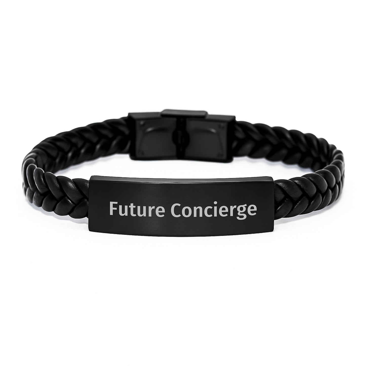 Unique Concierge Gifts for Men, Funny Quote Interlaced Leather Bracelet, Birthday Unique Gifts from Friends, Concierge - Image 1