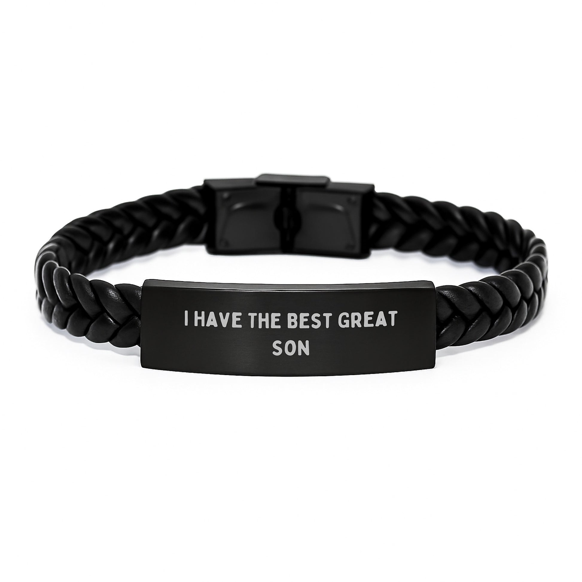 Birthday Gift Interlaced Leather Bracelet for Dad Present Stainless - Image 1