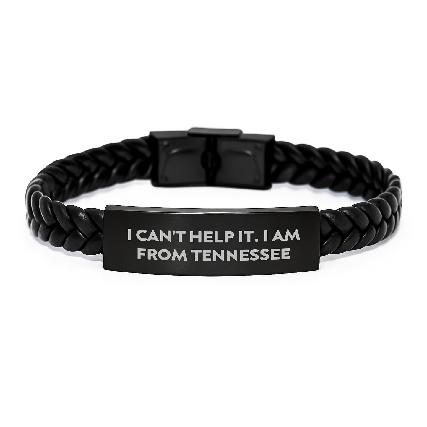 Funny Tennessee Quotes Gift for Men from Friends Interlaced Leather Bracelet Birthday Unique Gifts from Tennessee - Image 1