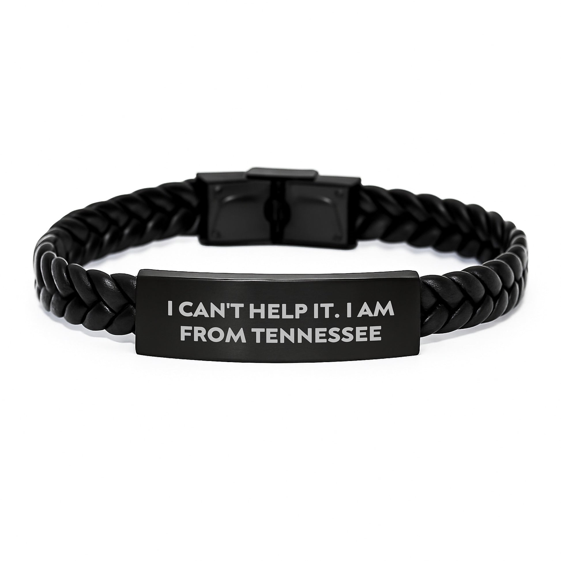 Funny Tennessee Quotes Gift for Men from Friends Interlaced Leather Bracelet Birthday Unique Gifts from Tennessee - Image 1