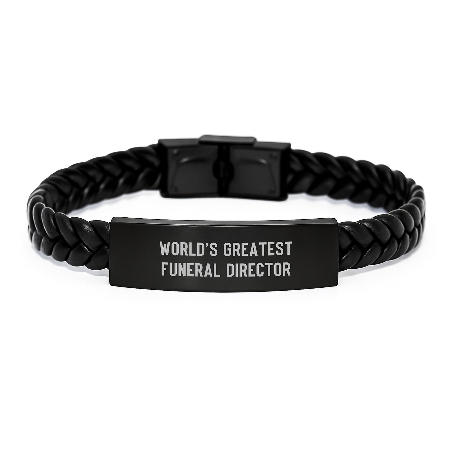 Worlds Funeral Director Leather Bracelet for a Best Friend Birthday Gift - Image 1