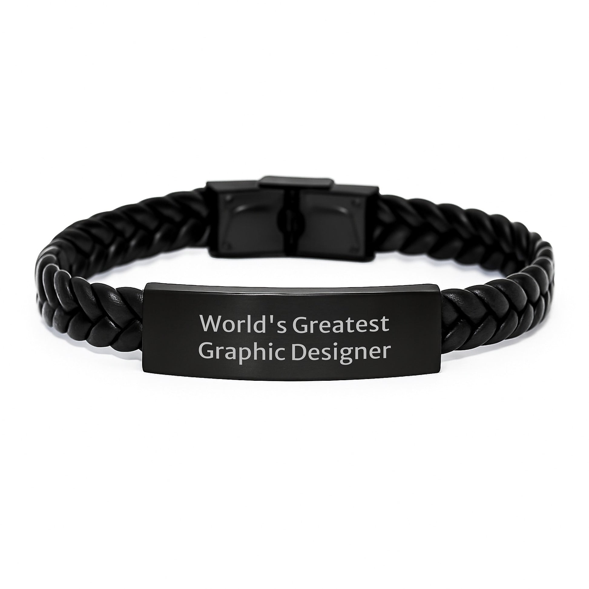 Graphic Designer Keepsake Interlaced Leather Bracelet Him Birthday Gift - Image 1