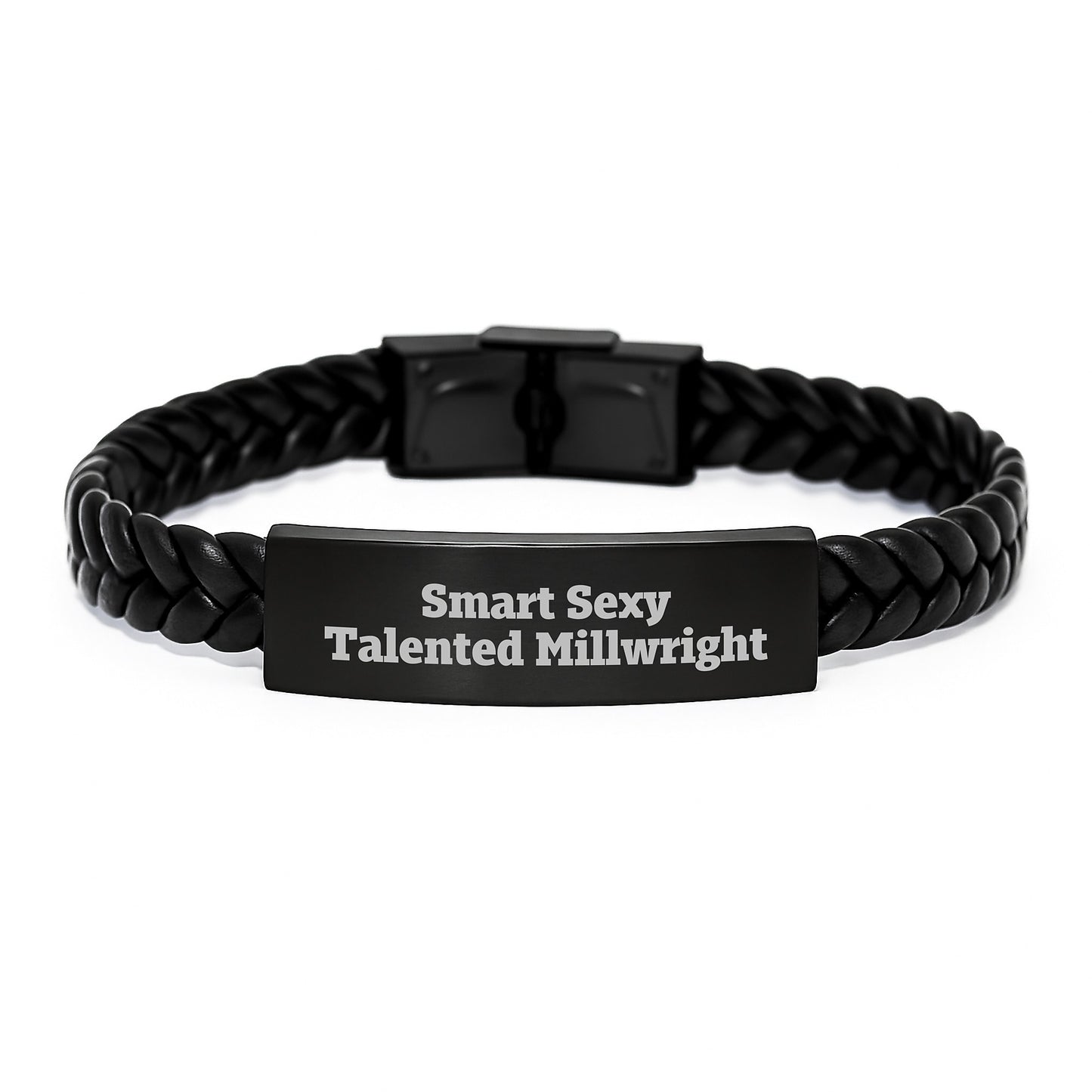 Smart Sexy Talented Millwright Birthday Unique Gifts, Unique Interlaced Leather Bracelet for Men Gifts from Friends, Personalized Millwright Birthday Unique Gifts - Image 1