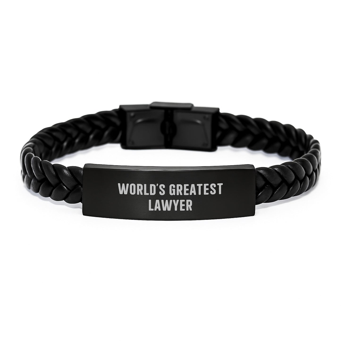 Birthday Gift Interlaced Leather Bracelet – World's Greatest Lawyer - Image 1