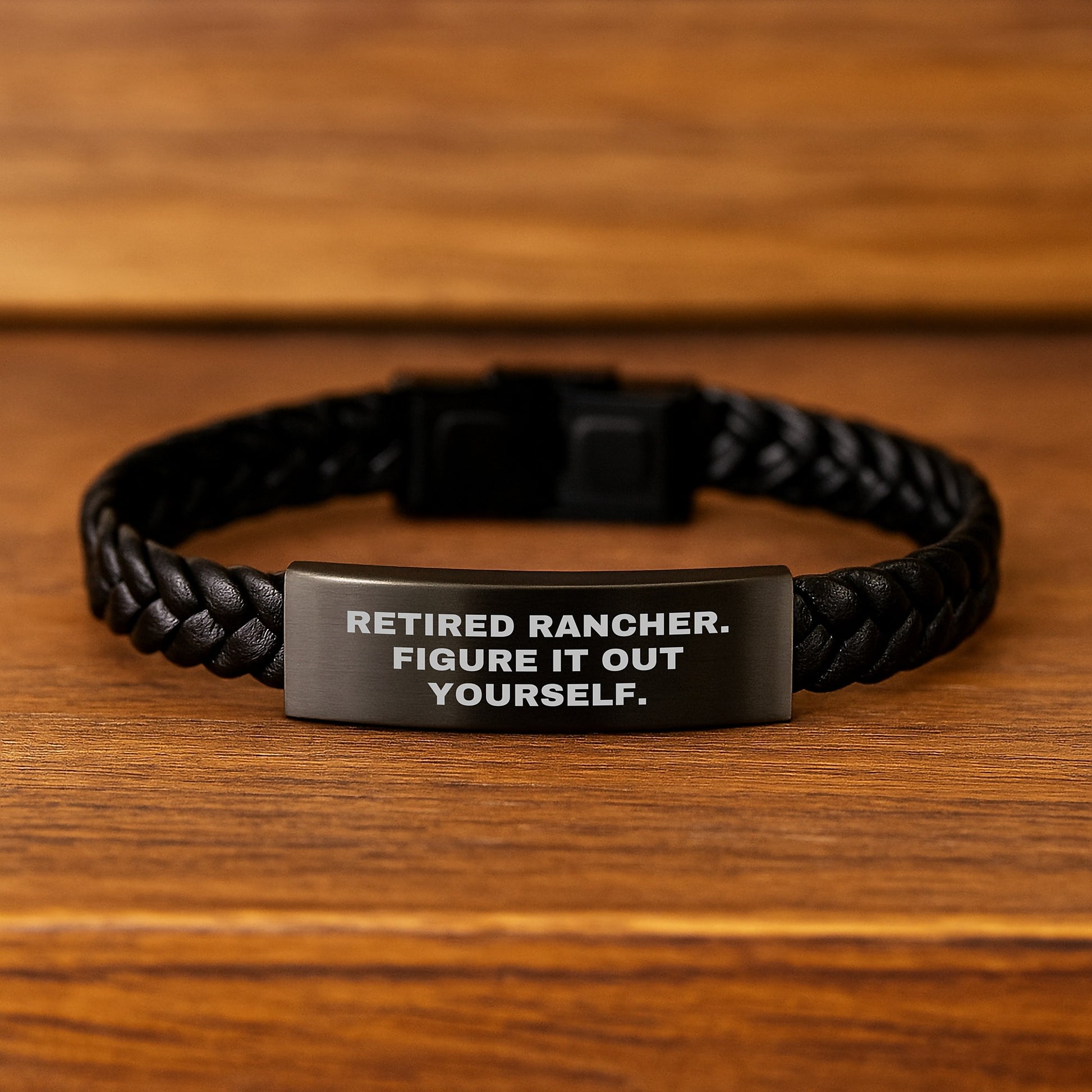 Rancher Inspirational Gifts from Family - Funny Quote Interlaced Leather Bracelet for Men, Graduation Unique Gifts for Women, Friends, Coworkers - Image 2