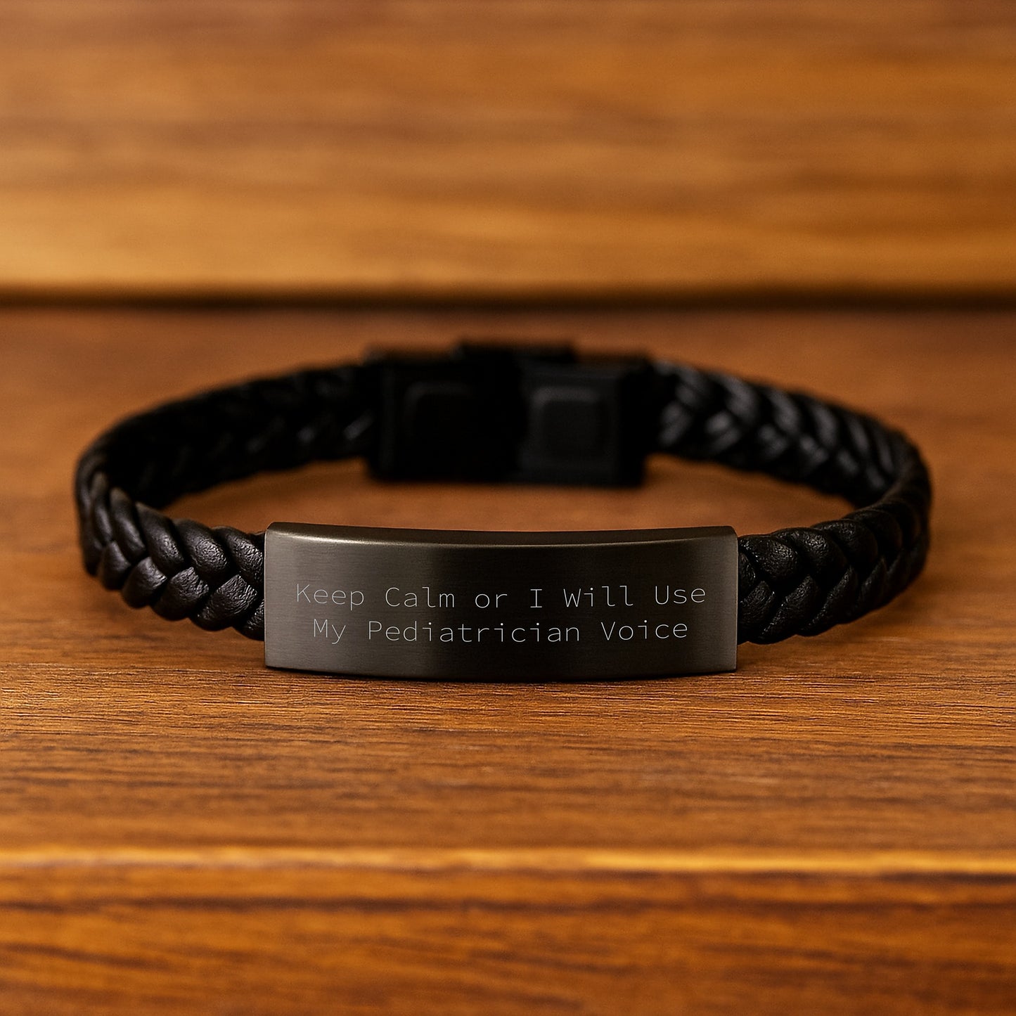 Pediatrician Keepsake Interlaced Leather Bracelet for Him Birthday Gift - Image 2