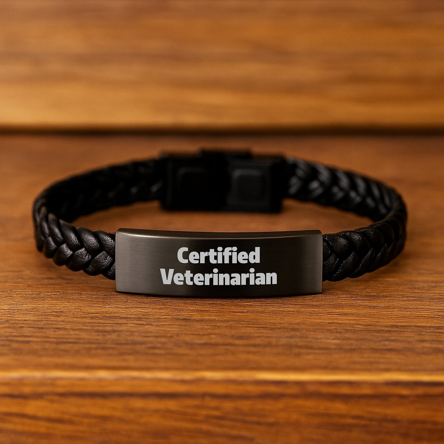 Certified Veterinarian Funny Quotes Leather Interlaced Bracelet Gifts for Veterinarian Men Birthday Unique Presents from Friends Family - Image 2