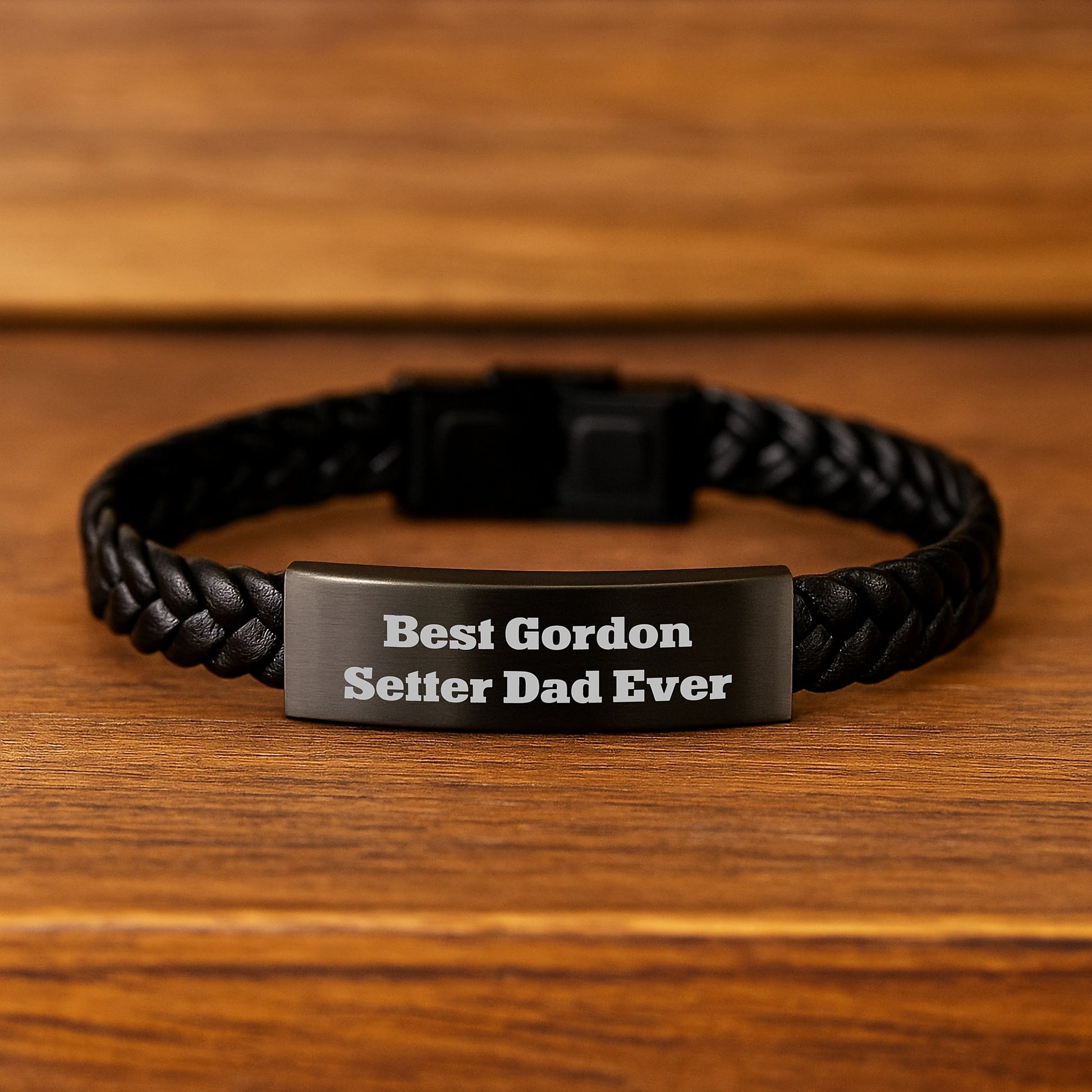 Gordon Setter Dad Unique Gifts for Men, Funny Interlaced Leather Bracelet, Valentine's Unique Gifts from Dad - Image 2