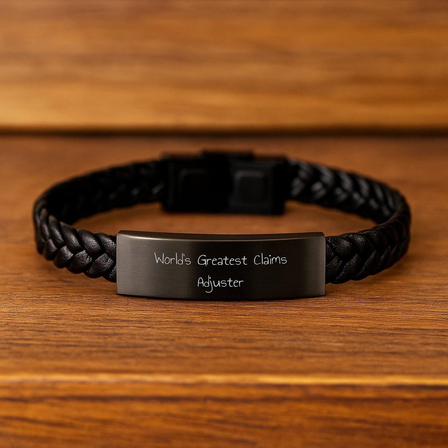 World's Greatest Claims Adjuster Funny Quote Interlaced Leather Bracelet Gifts for Claims Adjuster, Unique Mother's Day Unique Gifts from Family, Funny Claims Adjuster Interlaced Leather Bracelet - Image 2