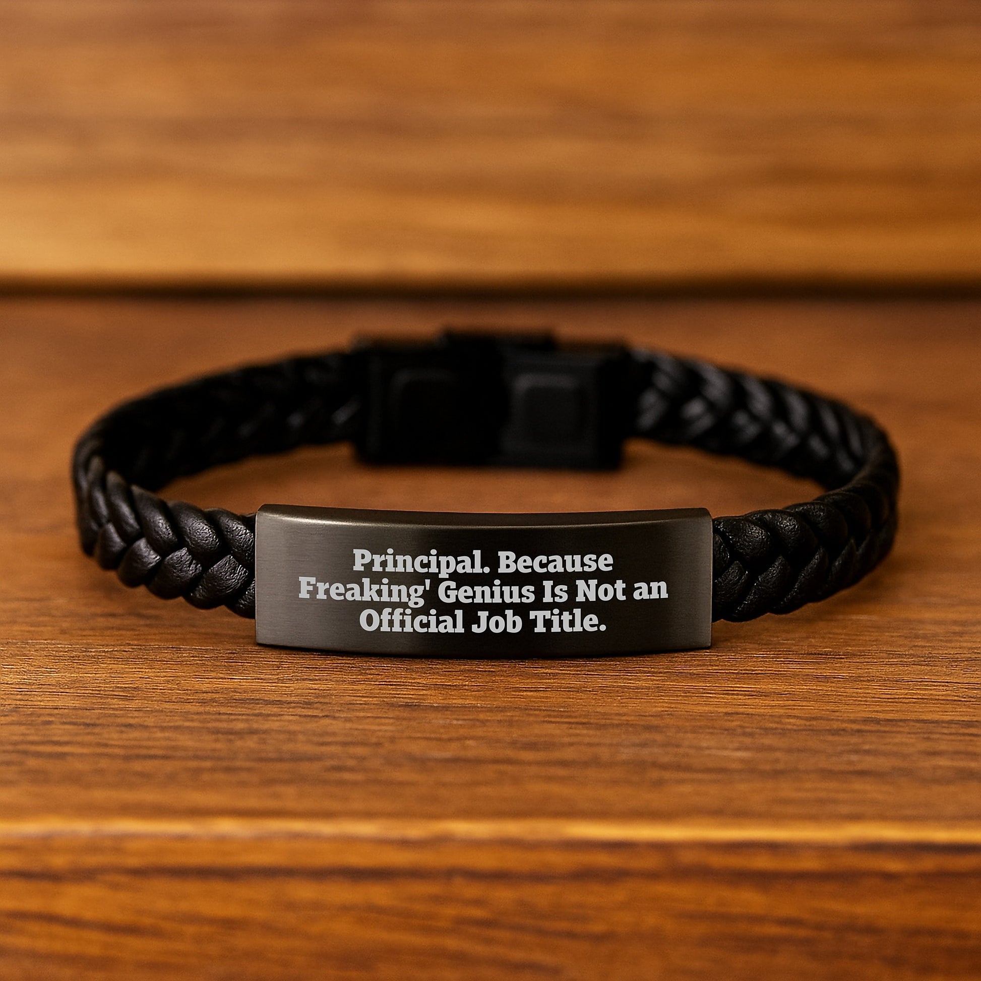 Principal Interlaced Leather Bracelet Keepsake Birthday Gift for Him - Image 2
