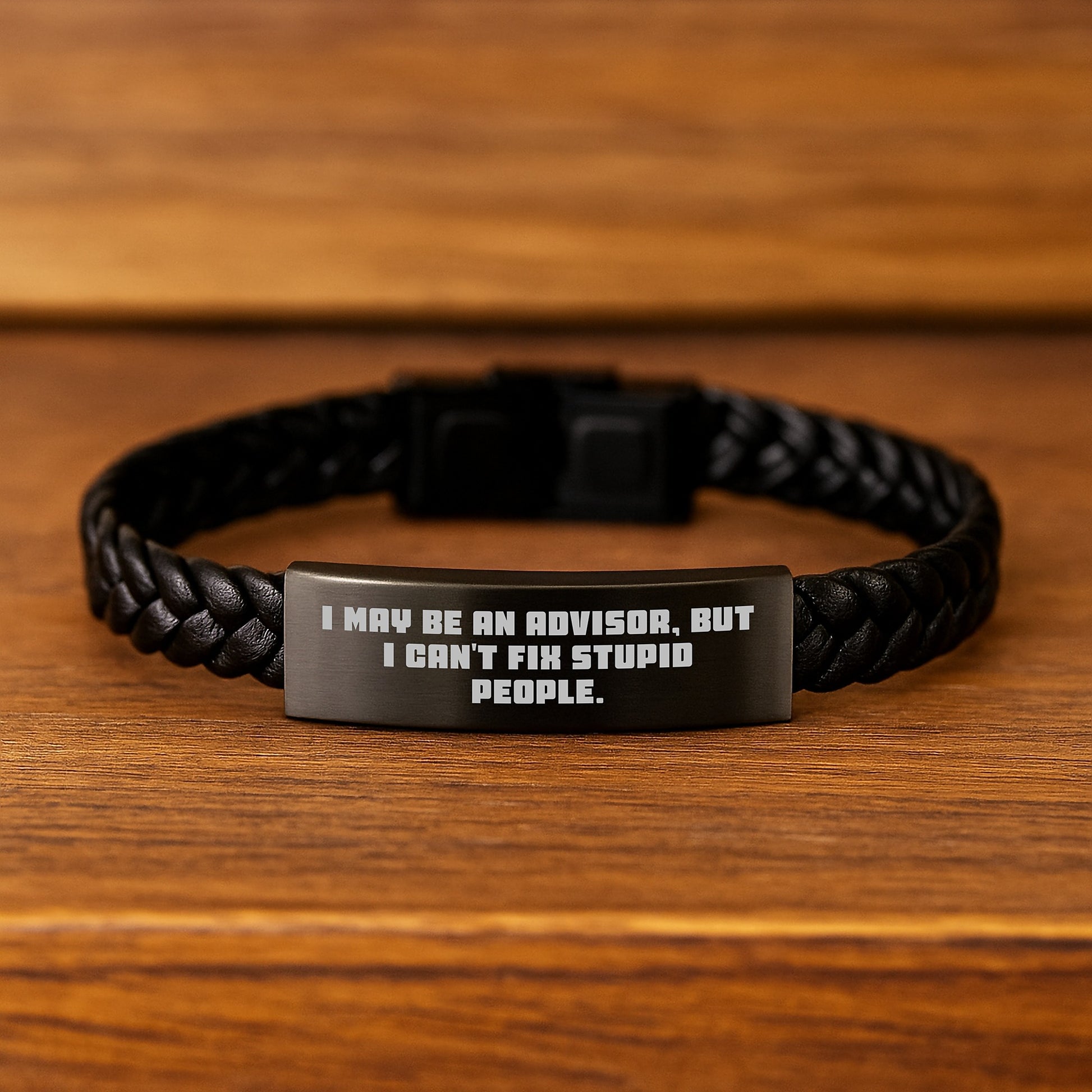Advisor Keepsake Interlaced Leather Bracelet for Him Birthday Gift - Image 2