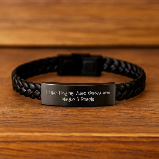 Funny Interlaced Leather Bracelet Gifts from Friends for Playing Video Games Lovers with Inspirational Quote, Perfect Graduation Unique Gifts for Men - Image 2