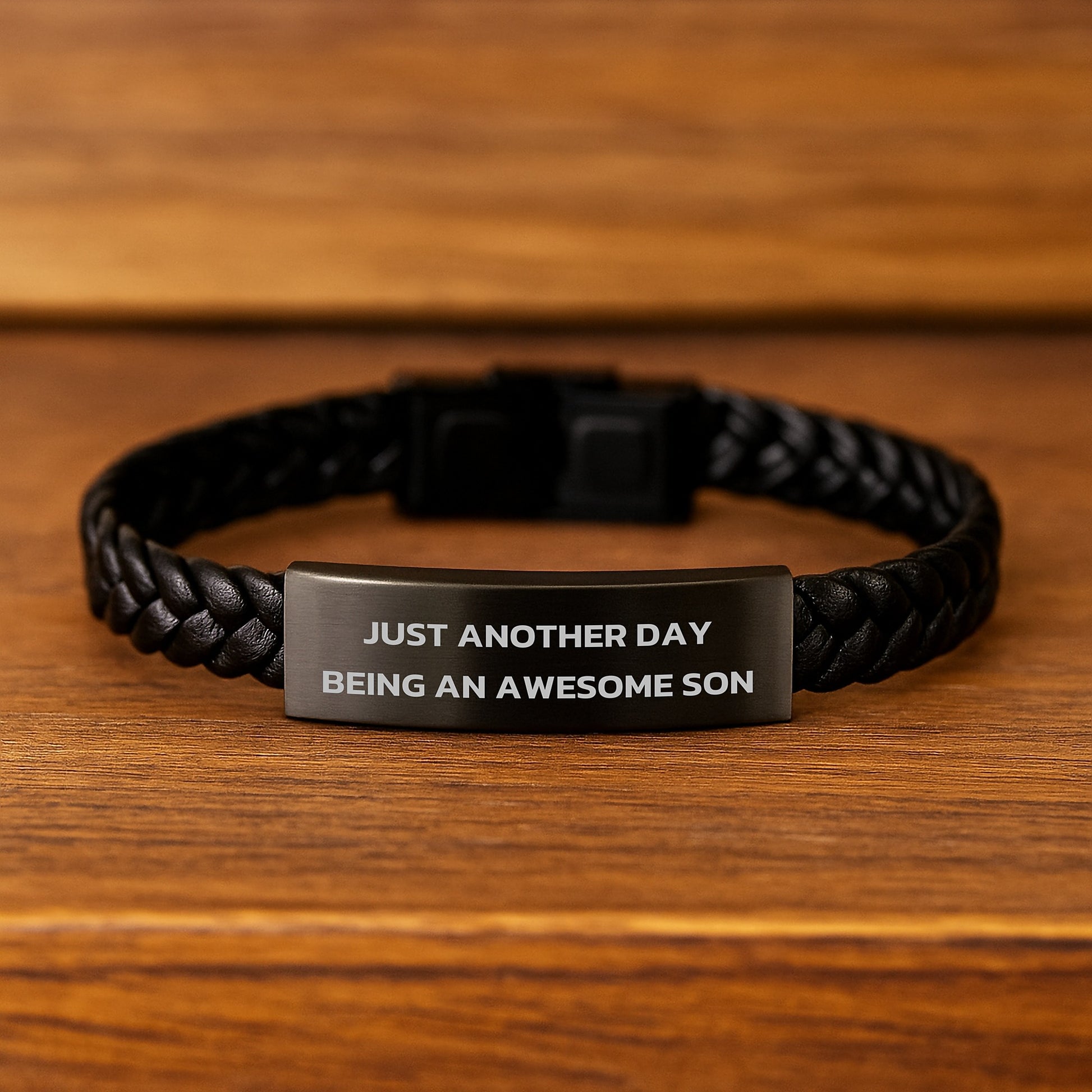 Son Keepsake Interlaced Leather Bracelet Birthday Gift - Image 2