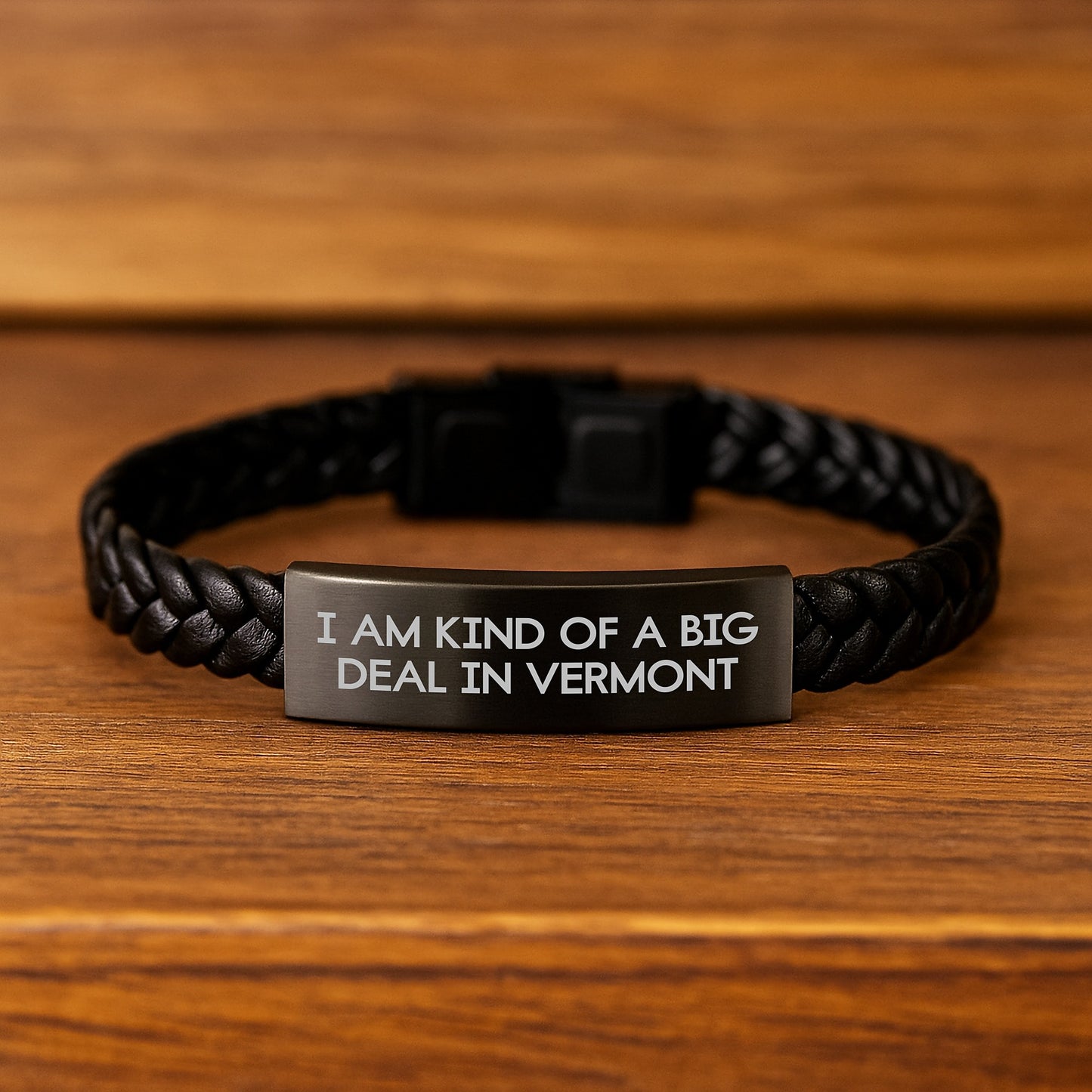Funny Vermont Quote Interlaced Leather Bracelet, Gifts from Men for Vermont Dad, Father's Day Unique Accessories - Image 2