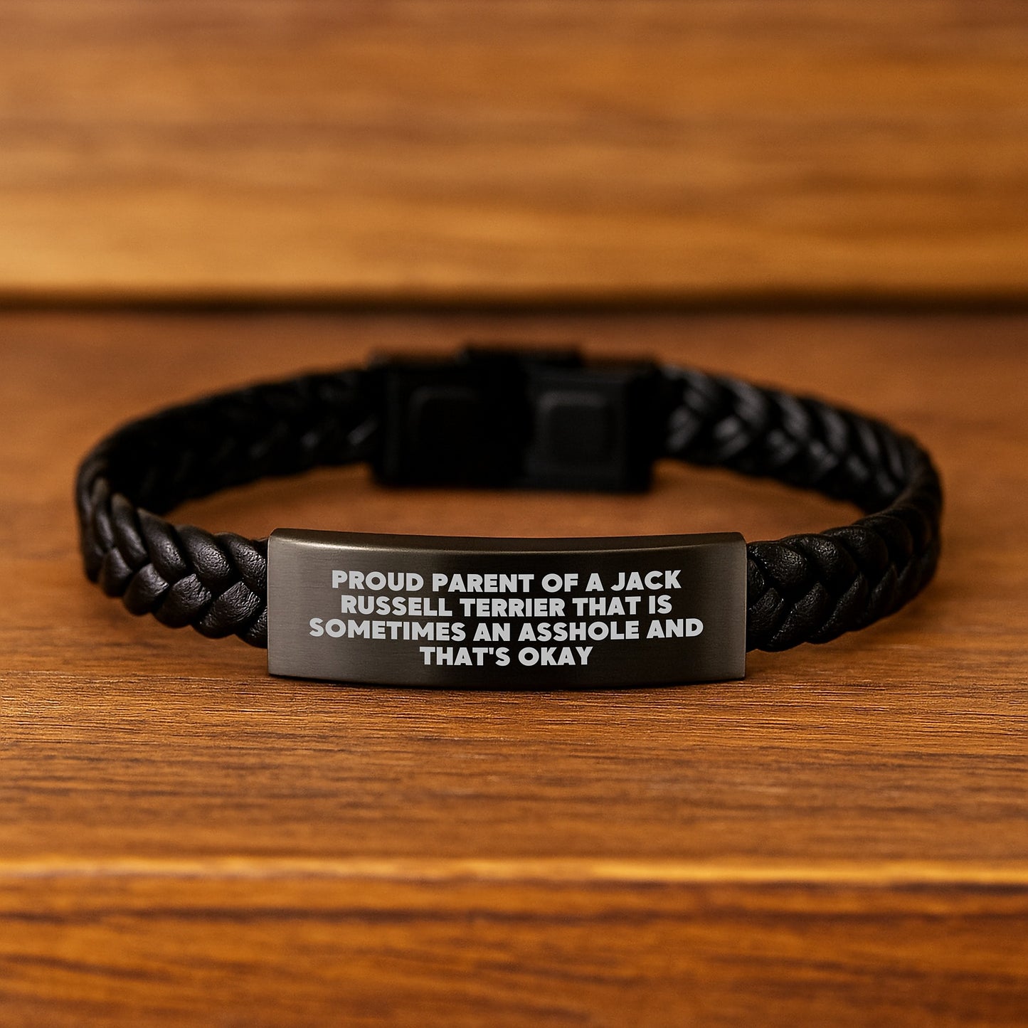 Sassy Jack Russell Interlaced Leather Bracelet Novelty Birthday Gift - Image 2
