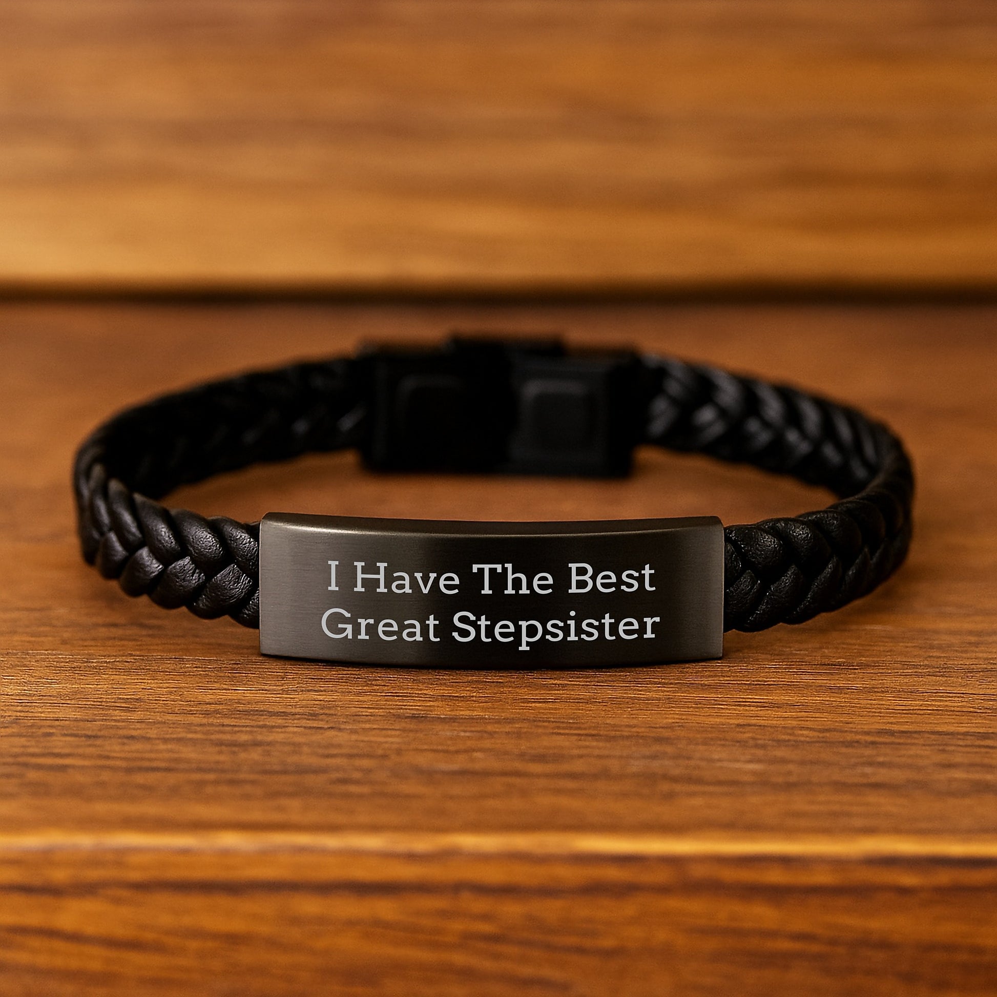 Stepsister Keepsake Interlaced Leather Bracelet for Him Birthday Gift - Image 2