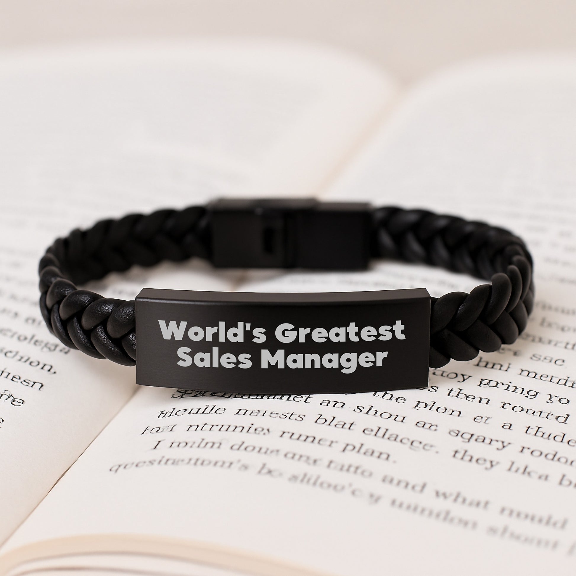 Funny Sales Manager Gifts from Friends for World's Greatest Sales Manager, Interlaced Leather Bracelet, Graduation Unique Gifts for Sales Manager - Image 3