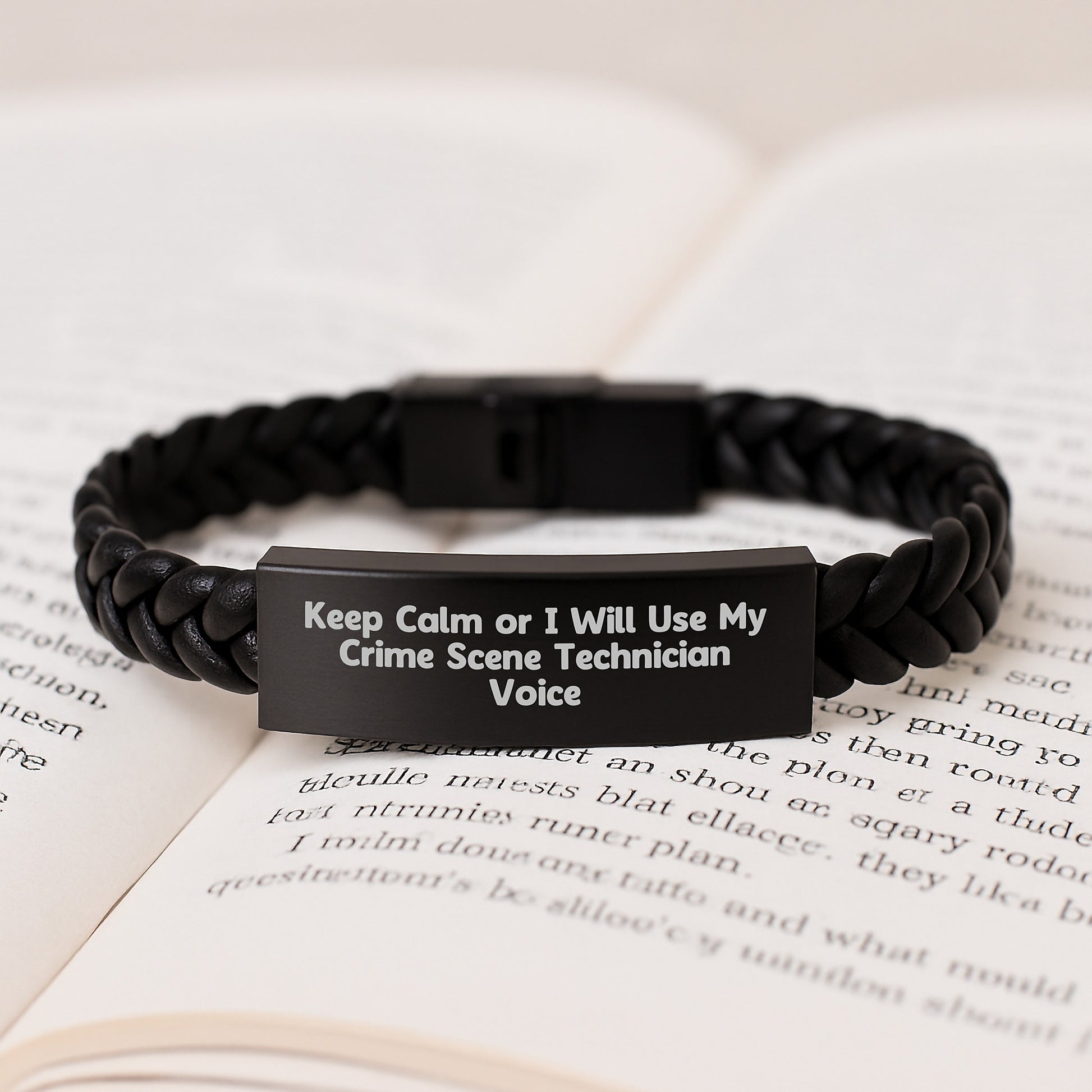 Crime Scene Technician Interlaced Leather Bracelet for Him Birthday Gift - Image 3