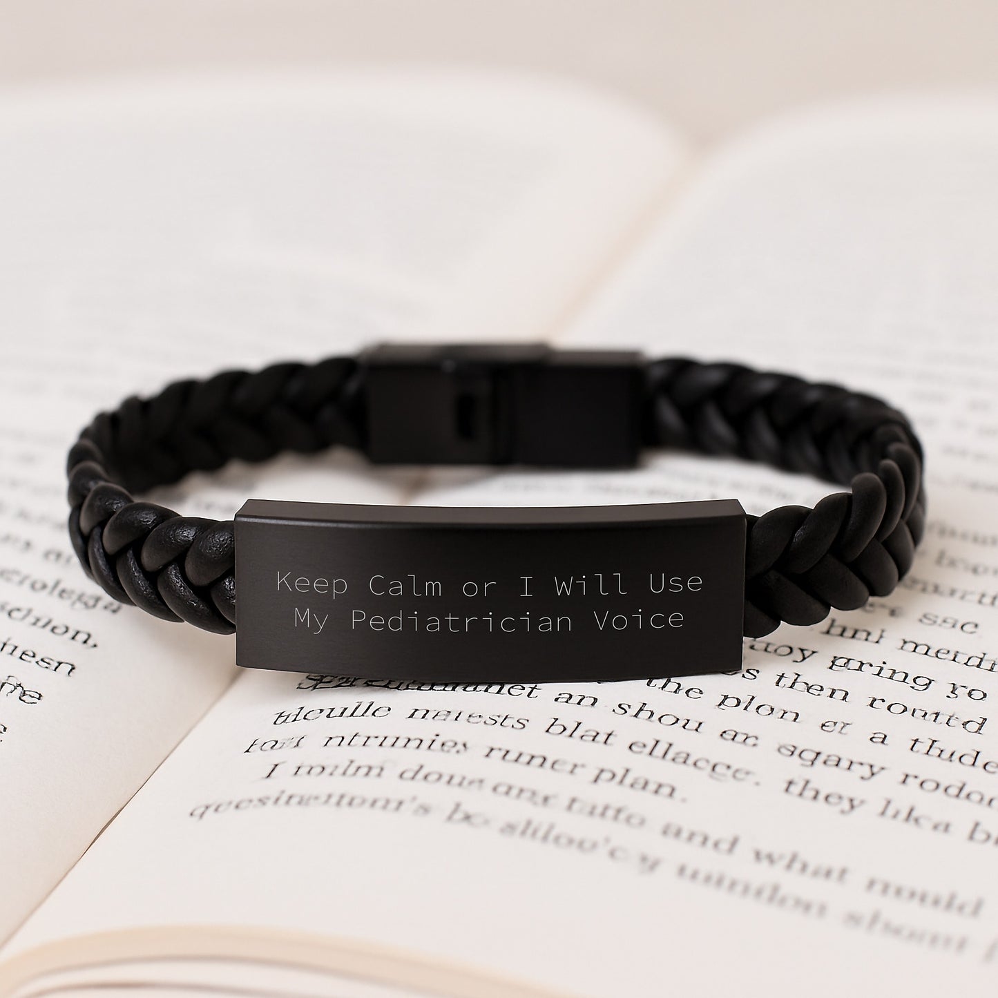 Pediatrician Keepsake Interlaced Leather Bracelet for Him Birthday Gift - Image 3