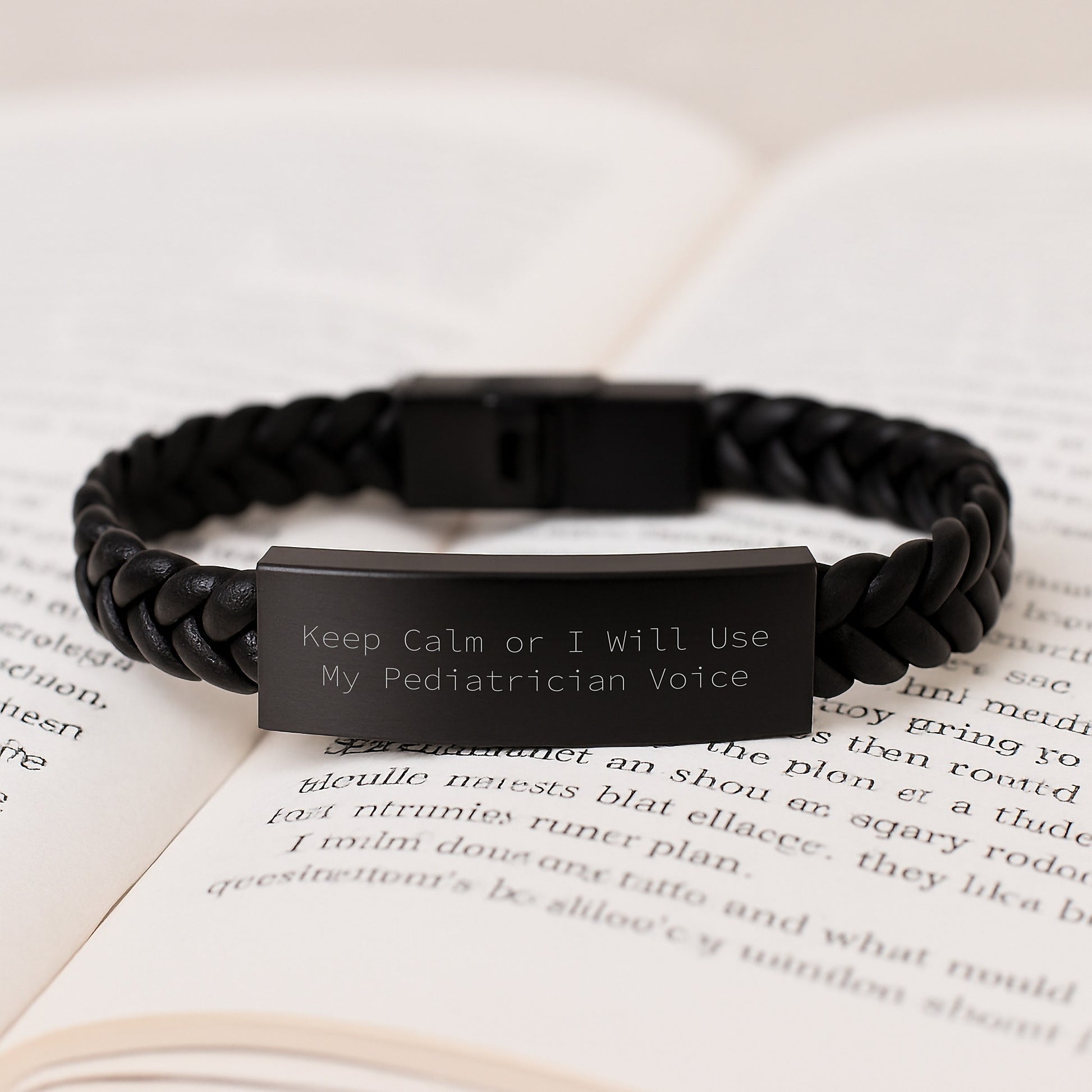 Pediatrician Keepsake Interlaced Leather Bracelet for Him Birthday Gift - Image 3