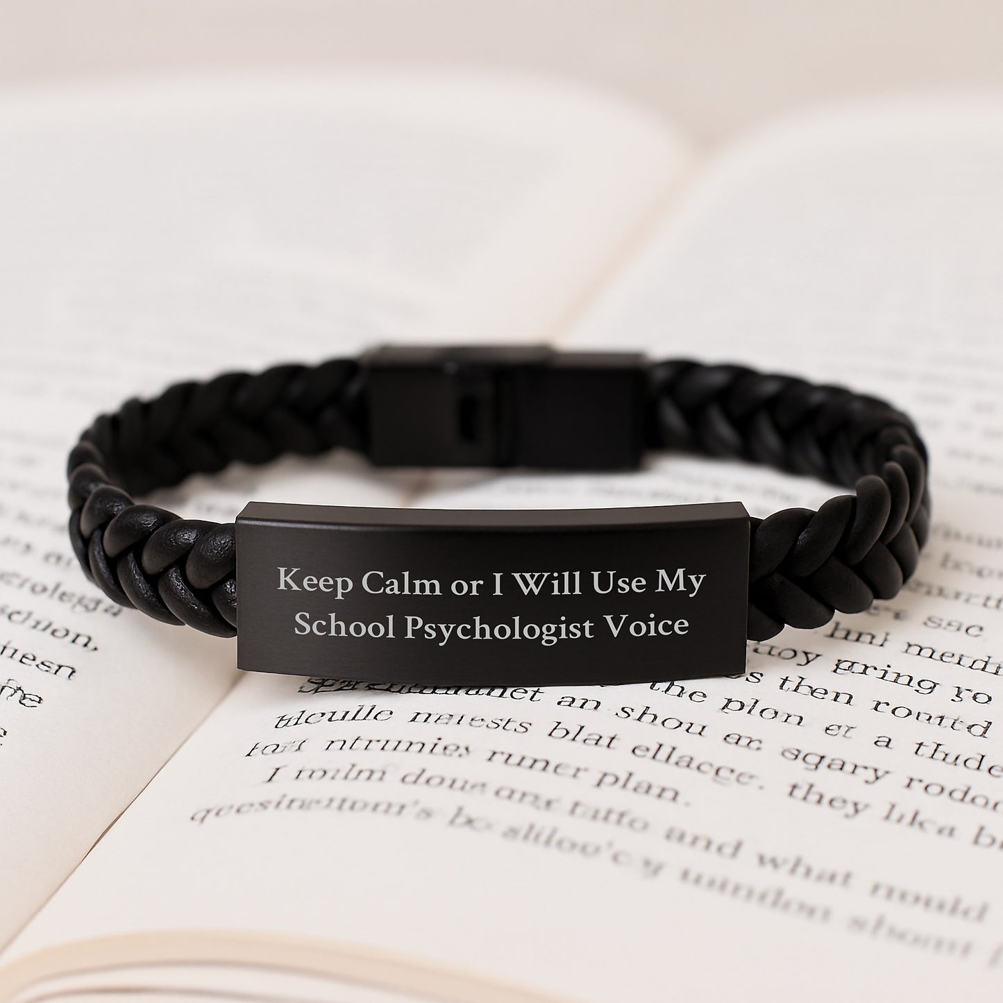 School Psychologist Keepsake Leather Bracelet for Him Birthday Gift - Image 3