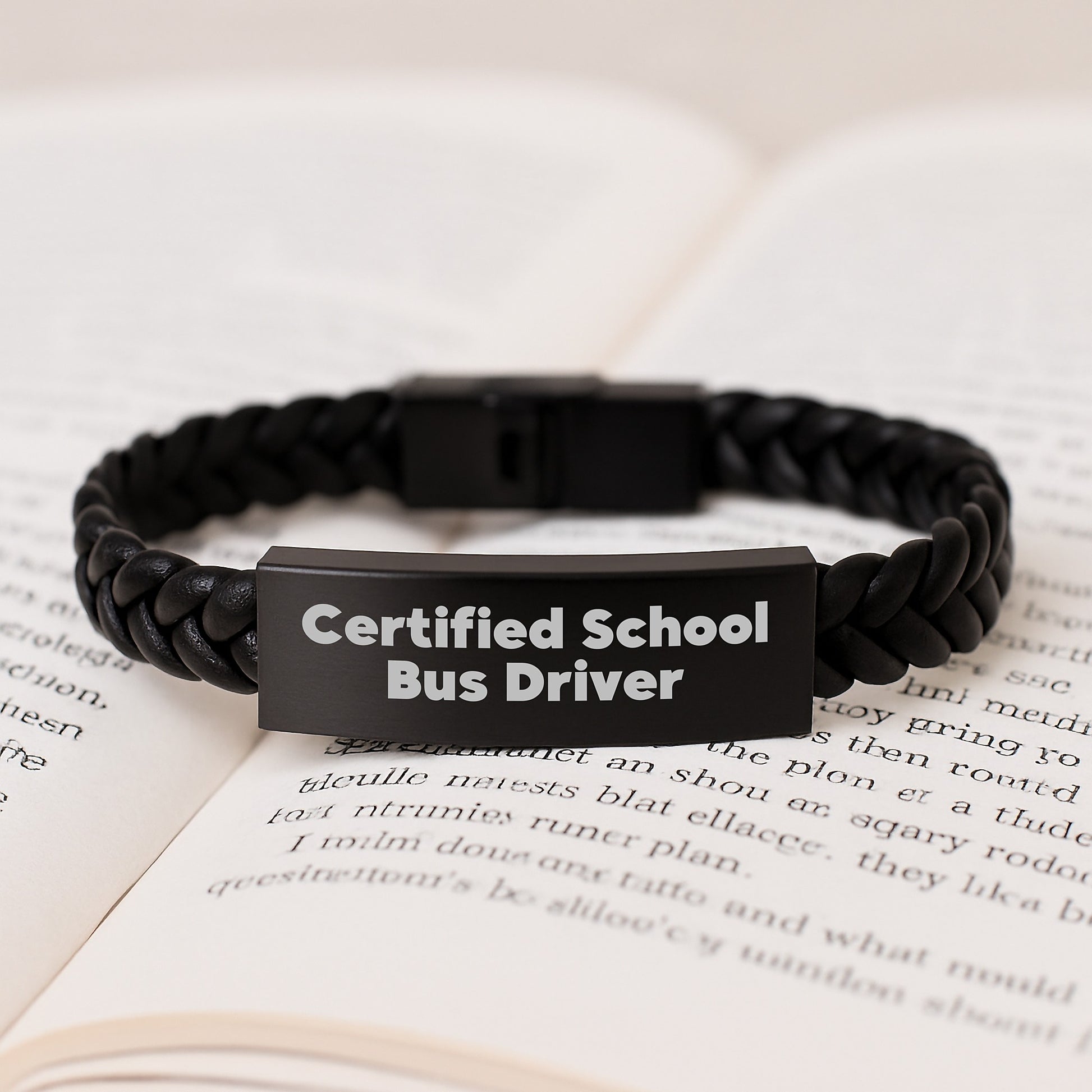 Certified School Bus Driver Funny Quote Interlaced Leather Bracelet, Gifts for School Bus Driver, Birthday Unique Gifts for Friends from Family - Image 3