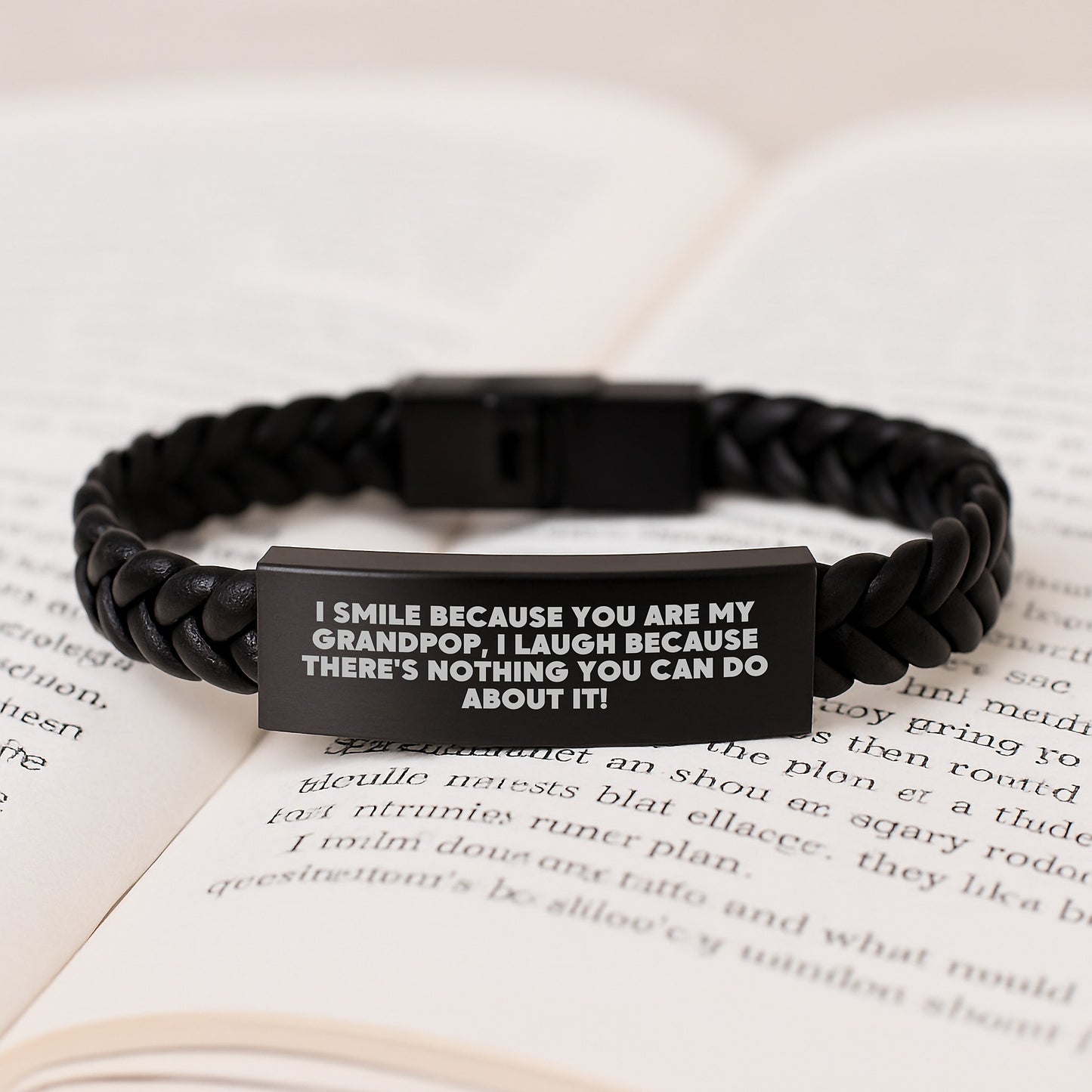 Grandpop Keepsake Interlaced Leather Bracelet Premium Birthday Gift - Image 3