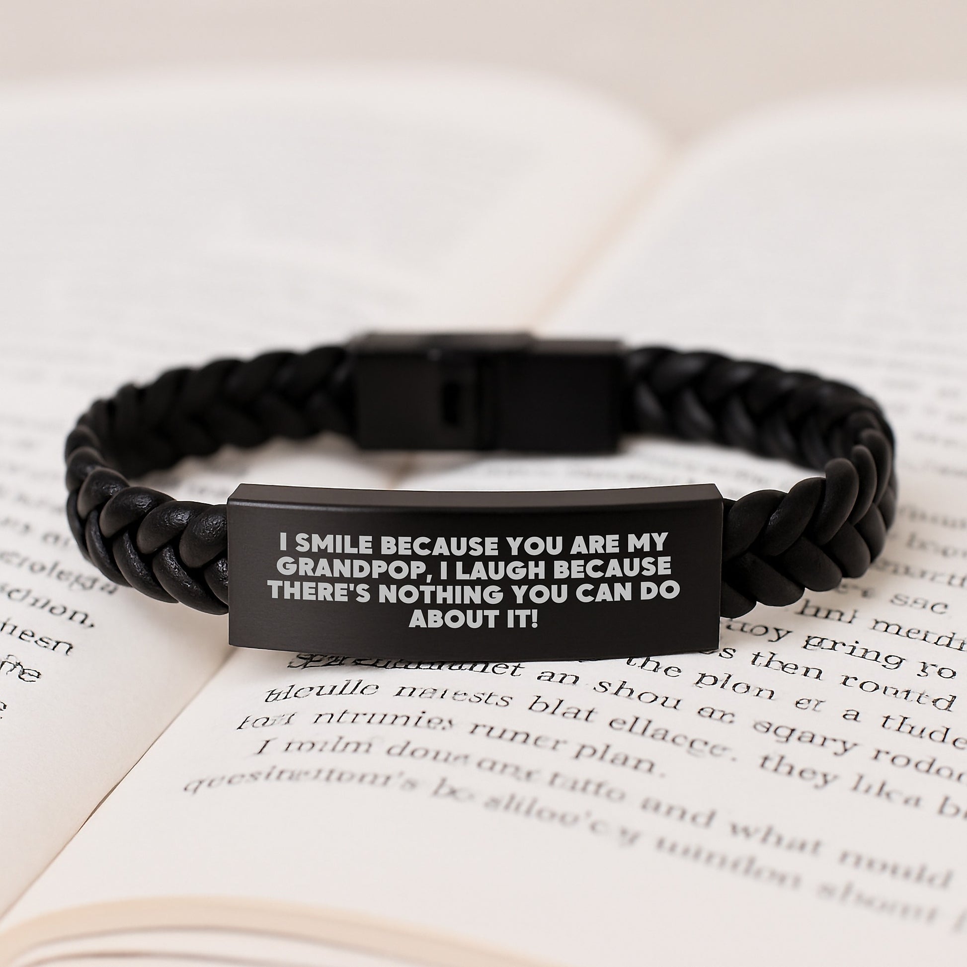 Grandpop Keepsake Interlaced Leather Bracelet Premium Birthday Gift - Image 3