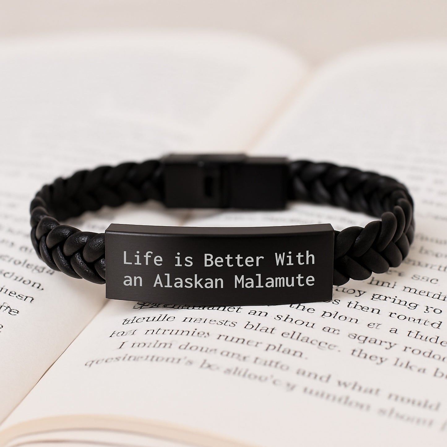 Alaskan Malamute Dog Lover's Gift, Interlaced Leather Bracelet with Funny Quote, Gifts from Family for Valentine's, Unique - Image 3