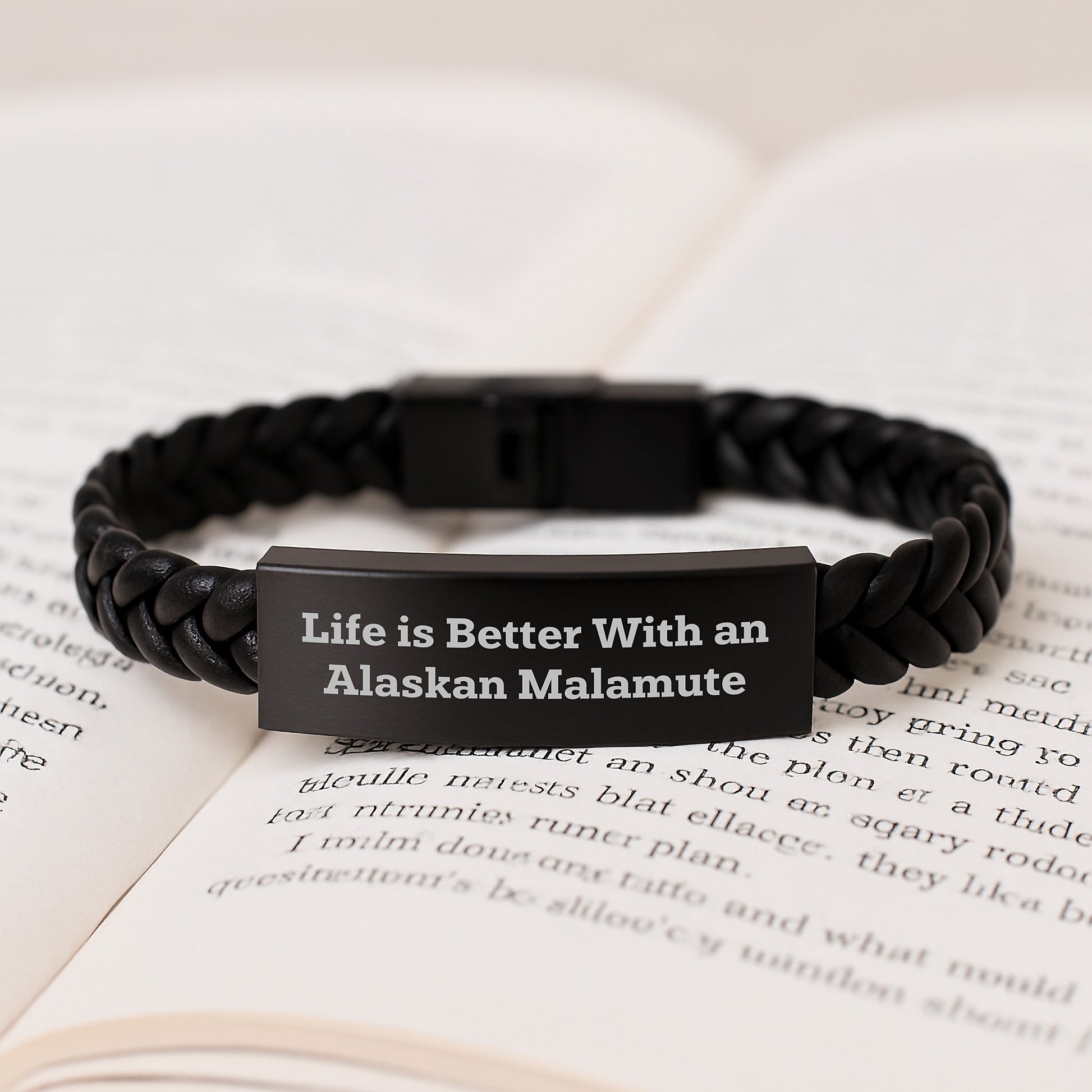 Alaskan Malamute Dog Lover's Gift, Life Is Better With An Alaskan Malamute, Interlaced Leather Bracelet for Men, Women, Friends, Valentine's Unique - Image 3