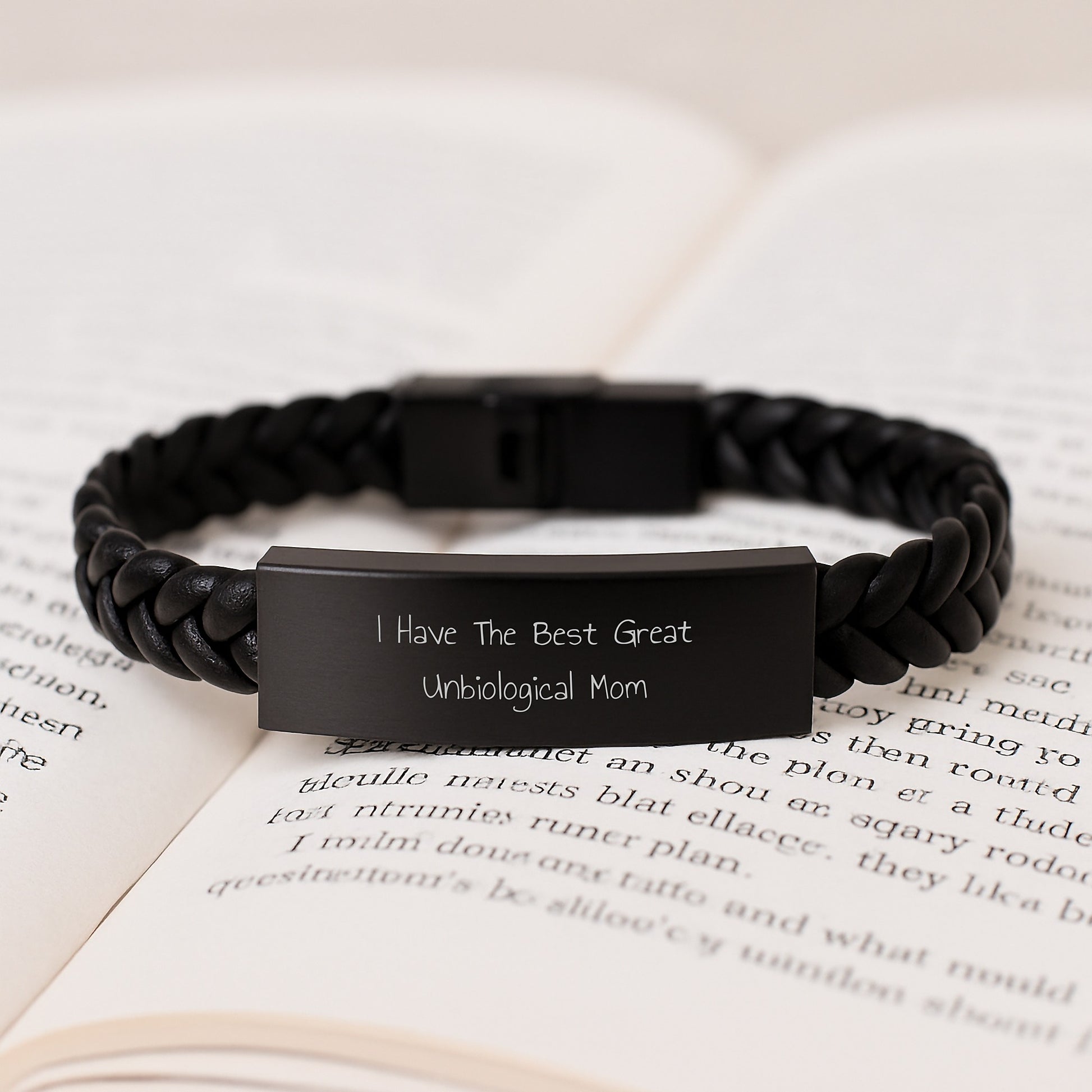 Unbiological Mom Interlaced Leather Bracelet Birthday Gift for Grandma - Image 3