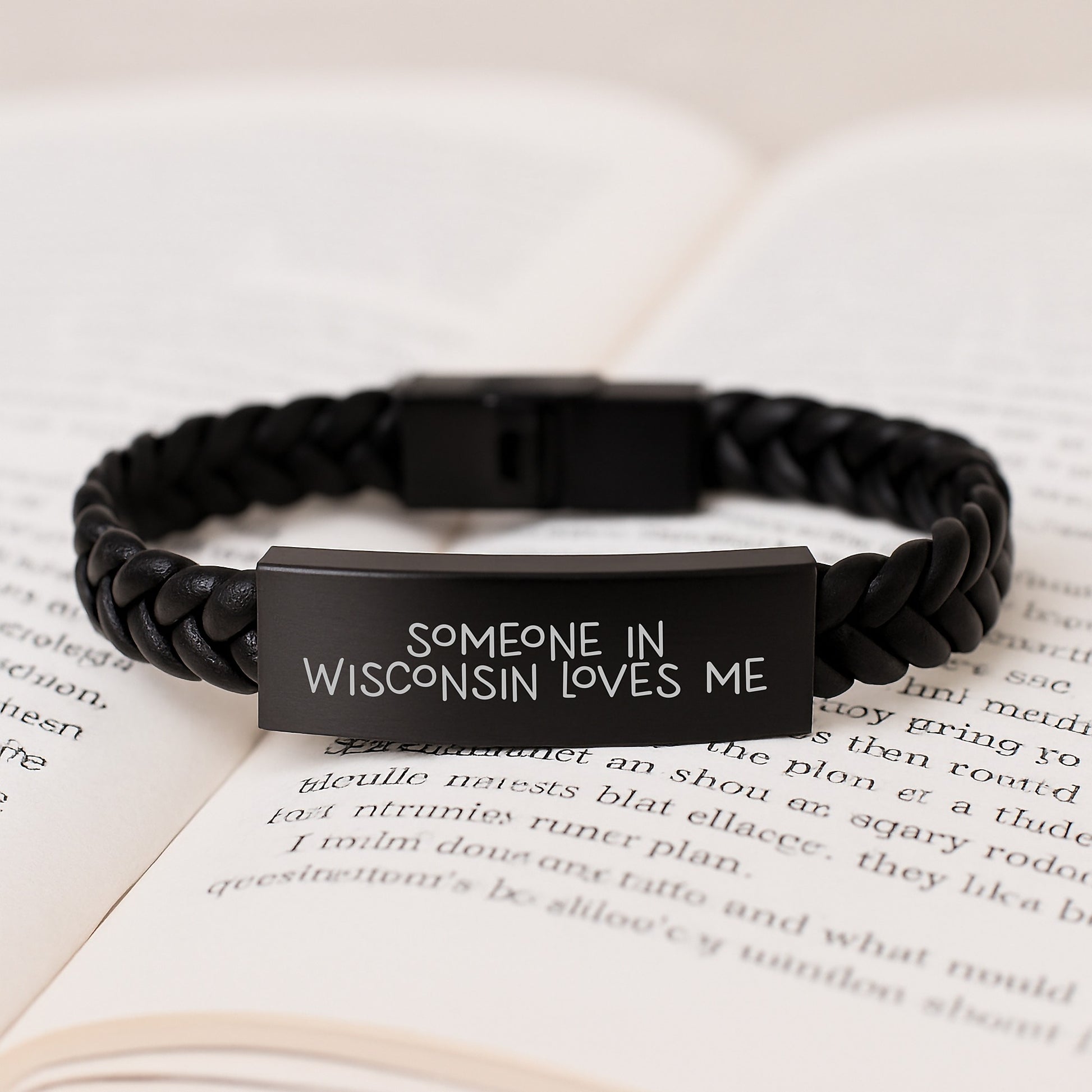 Wisconsin Unique Gifts for Men from Someone - Funny Interlaced Leather Bracelet for Valentine's - Image 3
