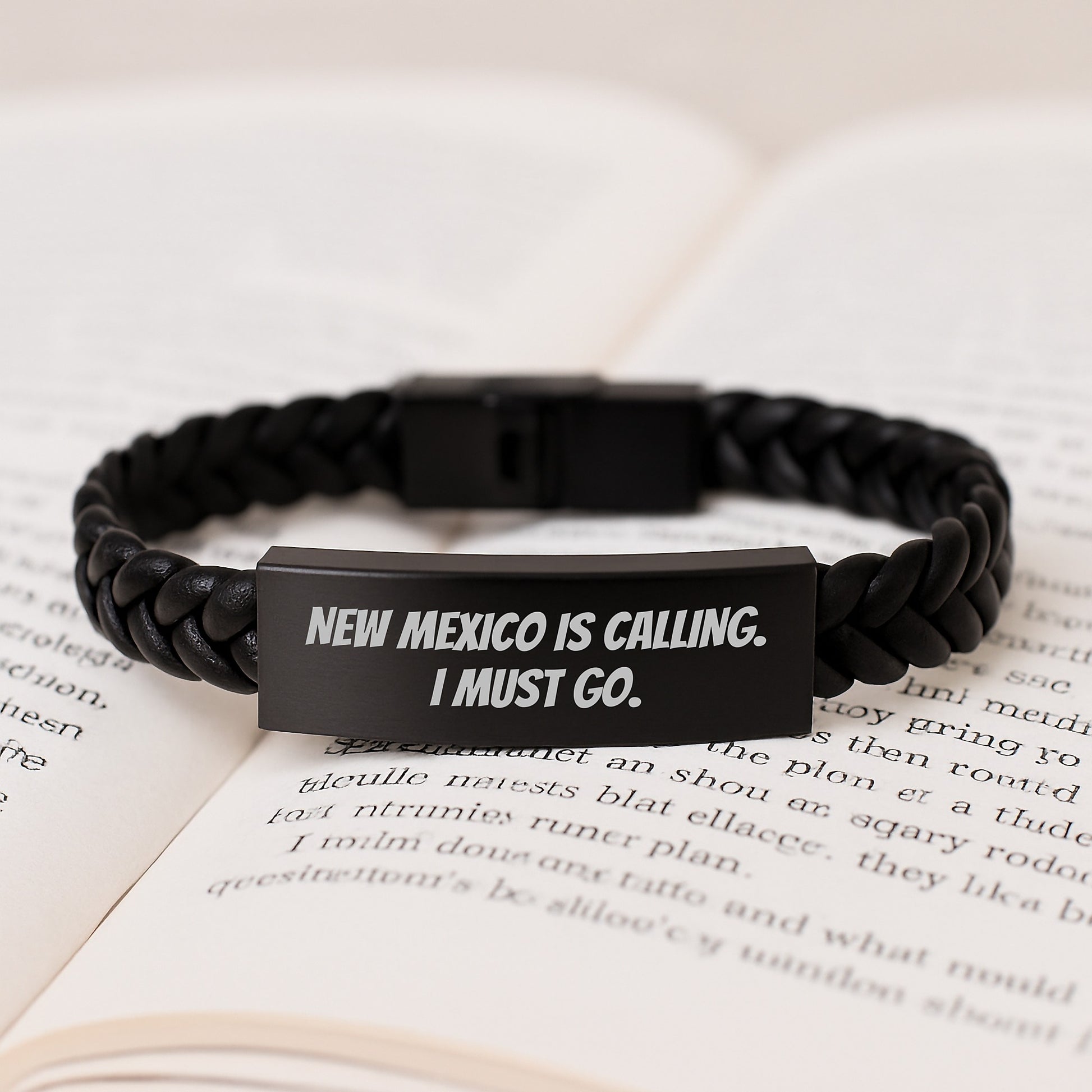 New Mexico Gifts Inspired Interlaced Leather Bracelet Funny Quote for Friends and Family Men Women Enthusiasts Birthday Unique Gifts from the Heart - Image 3