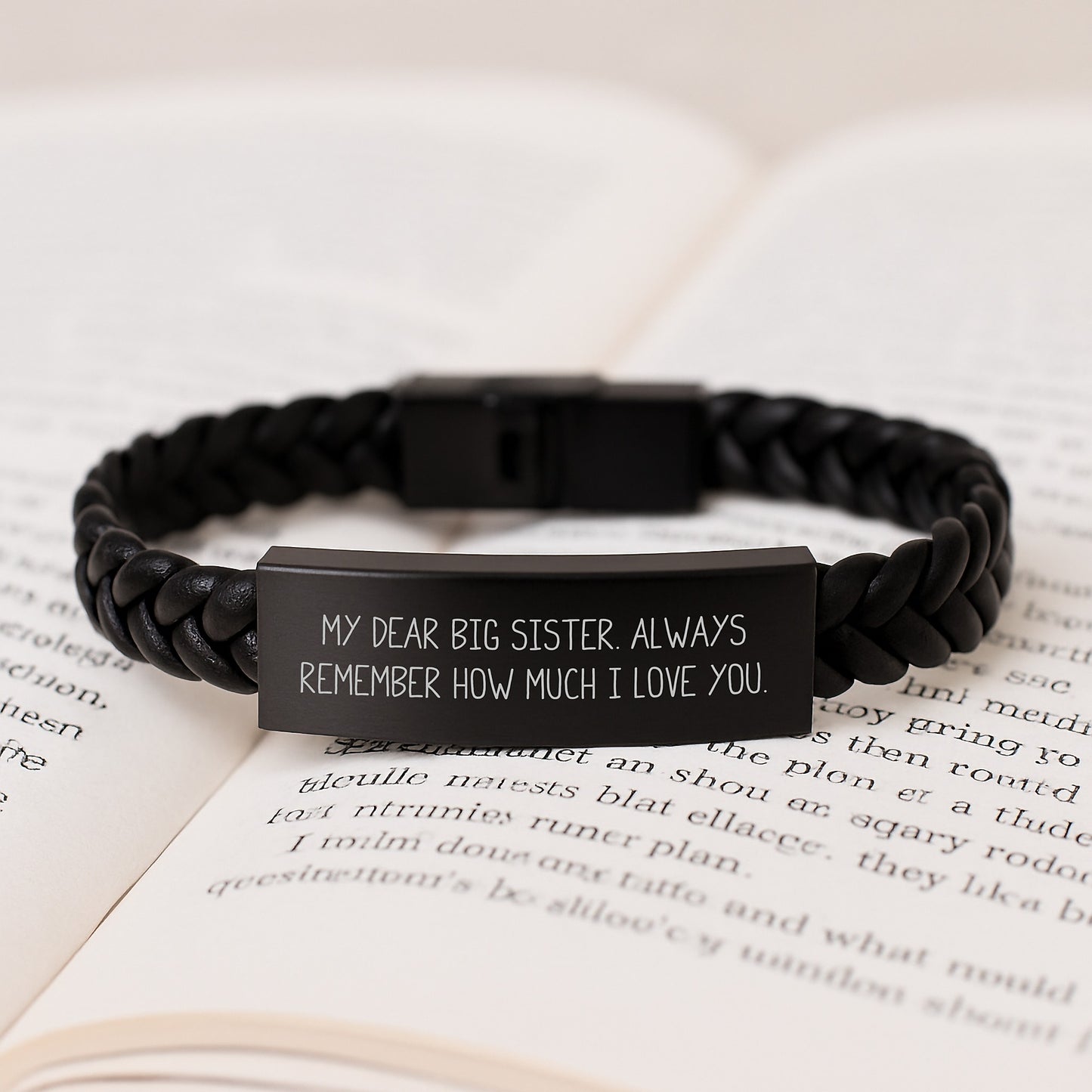Big Sister Keepsake Interlaced Leather Bracelet Elegant Birthday Gift - Image 3