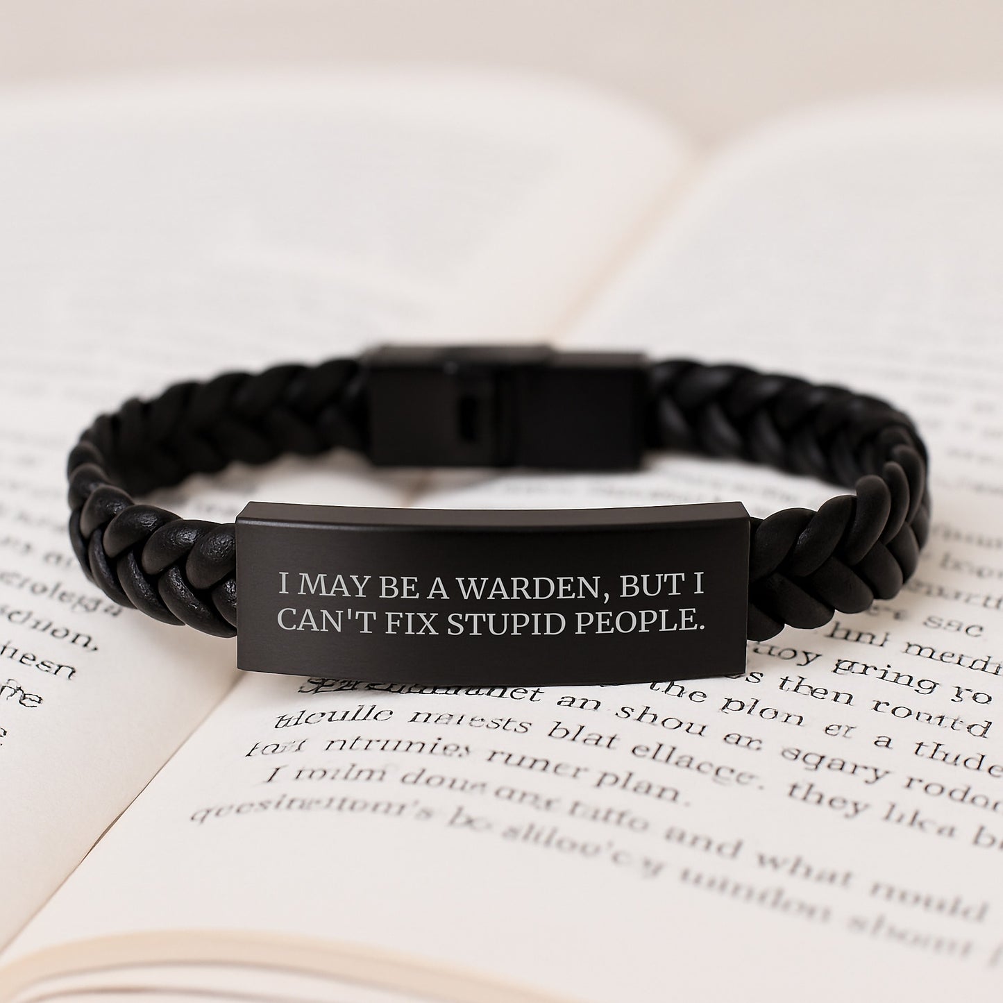 Warden Keepsake Interlaced Leather Bracelet for Him Birthday Gift - Image 3