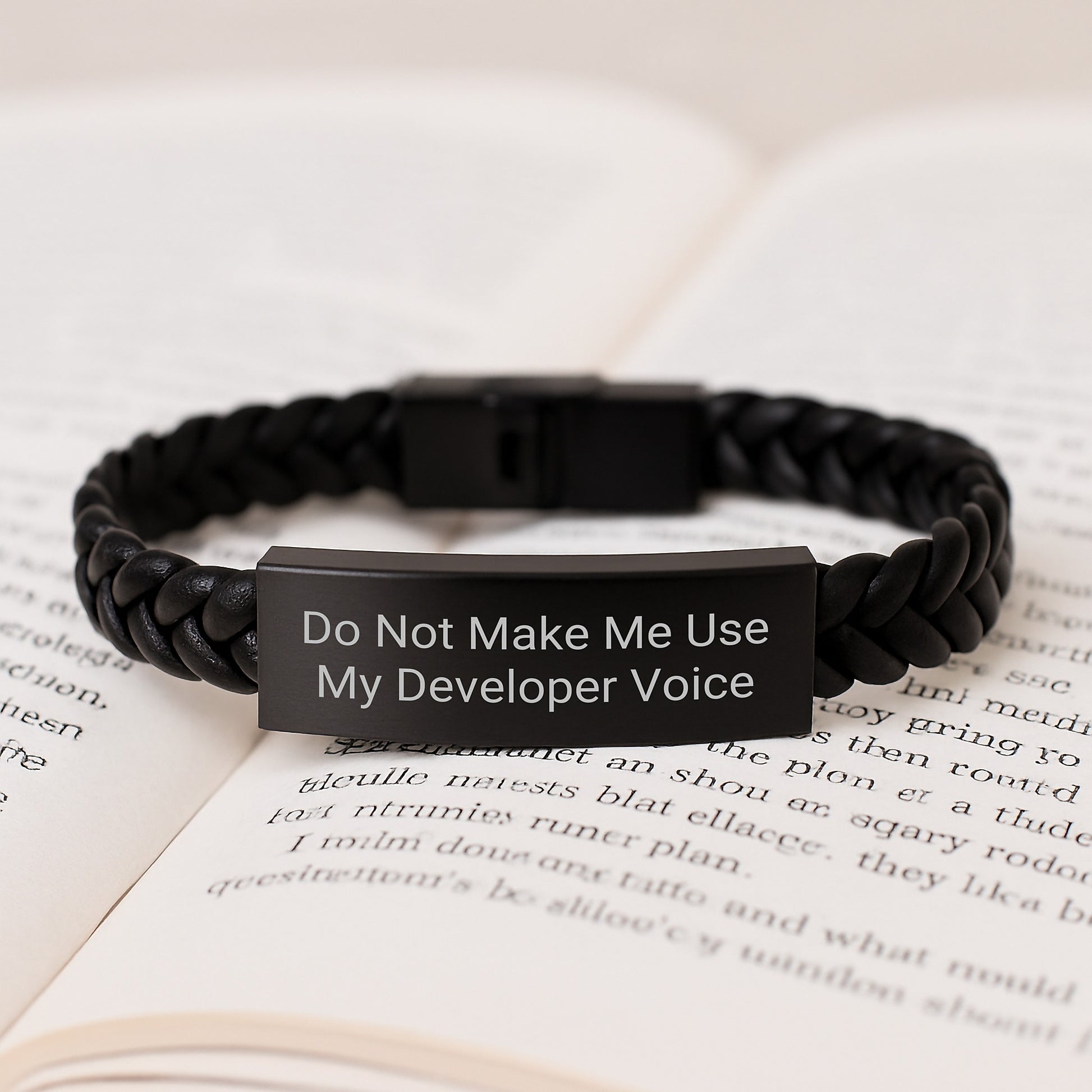 Developer Keepsake Interlaced Leather Bracelet for Him Birthday Gift - Image 3