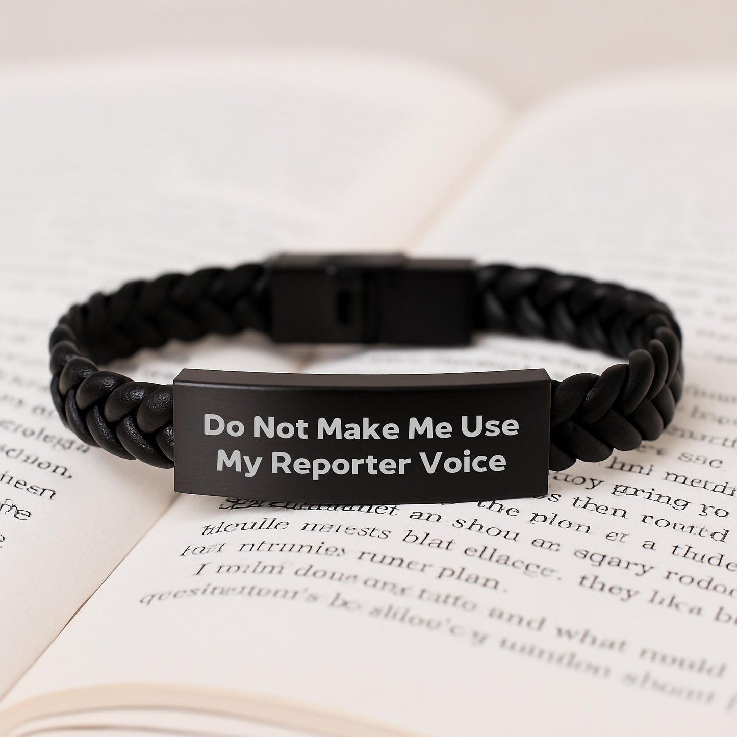 Reporter Keepsake Interlaced Leather Bracelet for Him Birthday Gift - Image 3