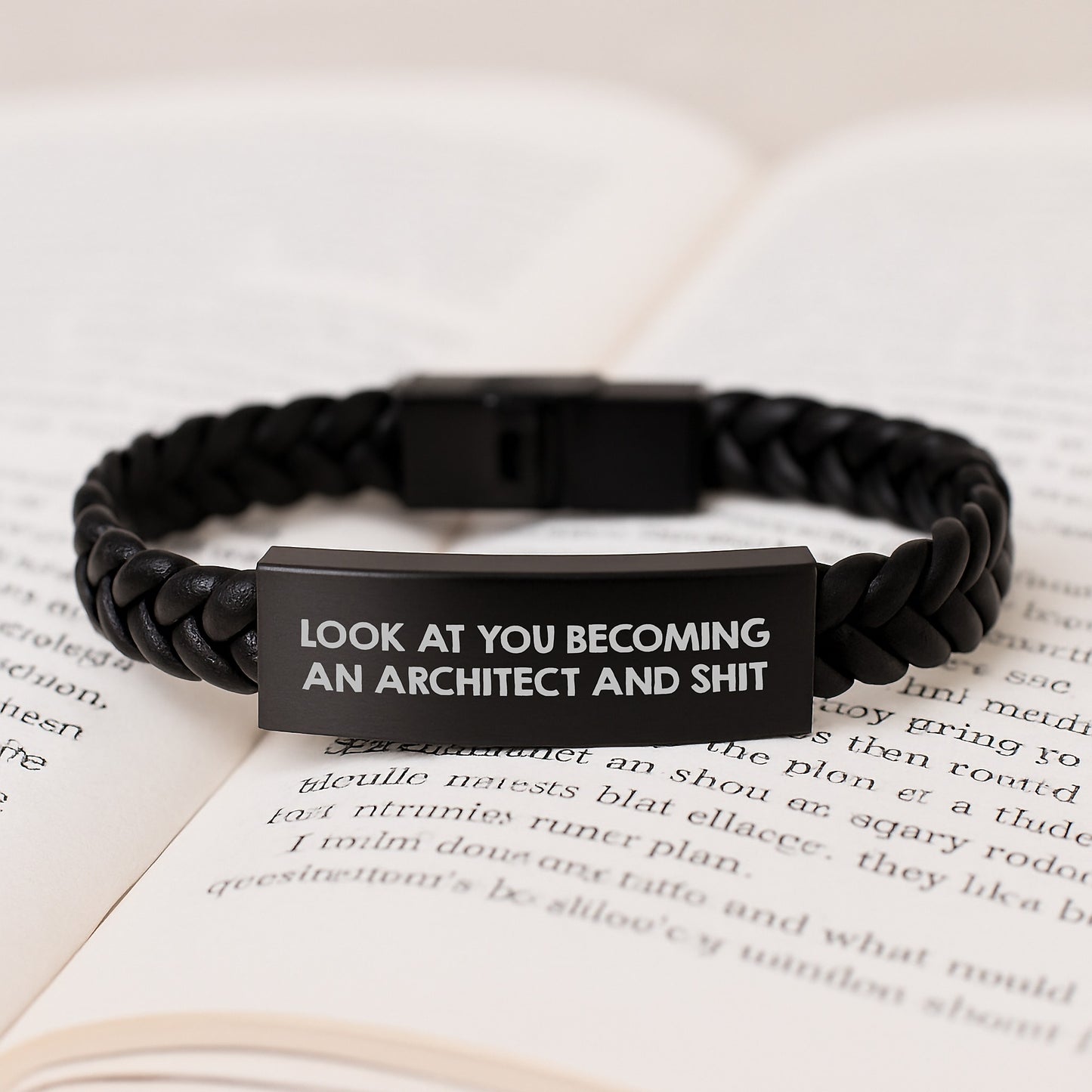 Architect Inspired Interlaced Leather Bracelet, Funny Quote 'Look At You Becoming An Architect And Shit', Gifts from Men to Women Friends for Mother's Day - Image 3