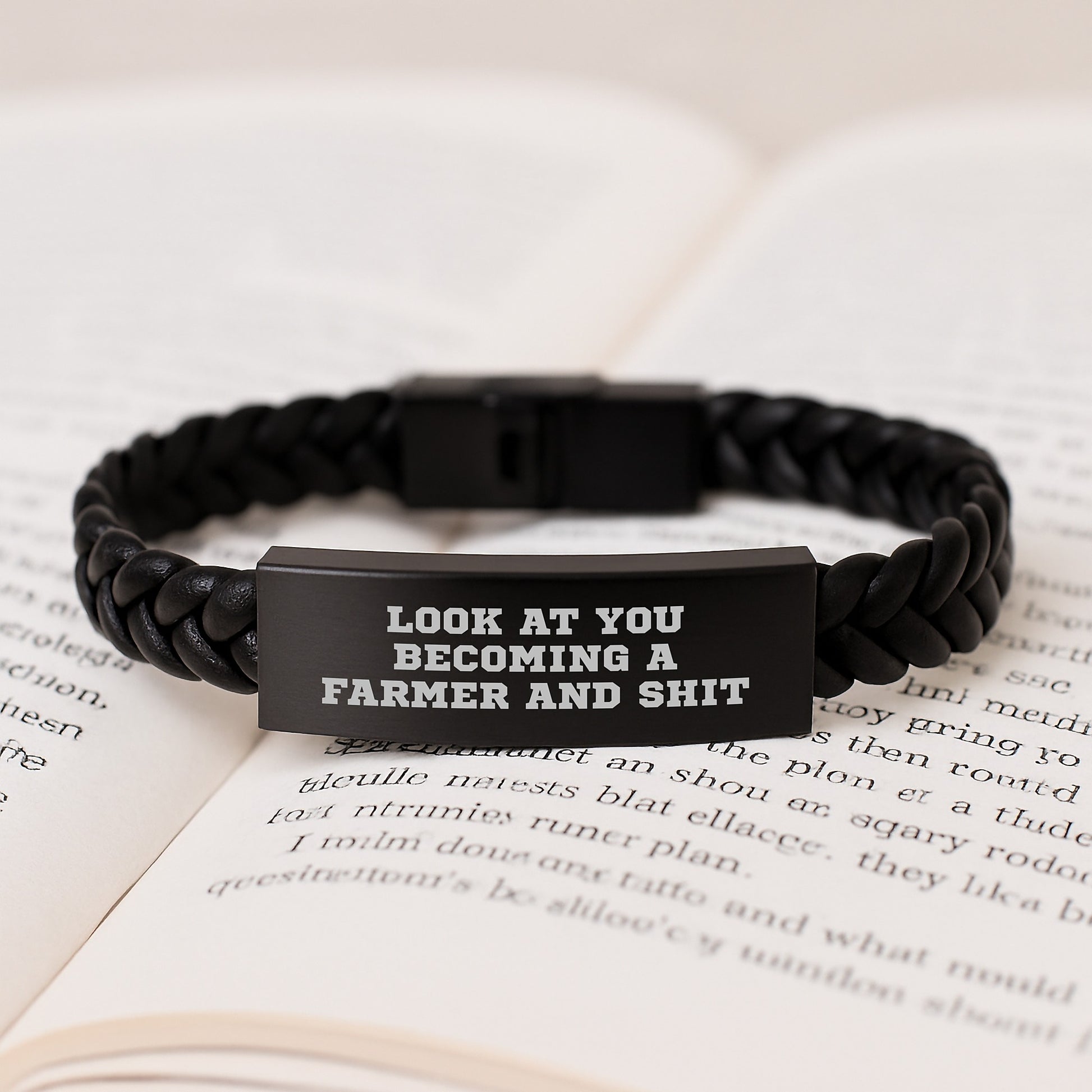 Funny Farmer Gifts from Men to Mom on Mother's Day - Interlaced Leather Bracelet with Funny Quot - Image 3