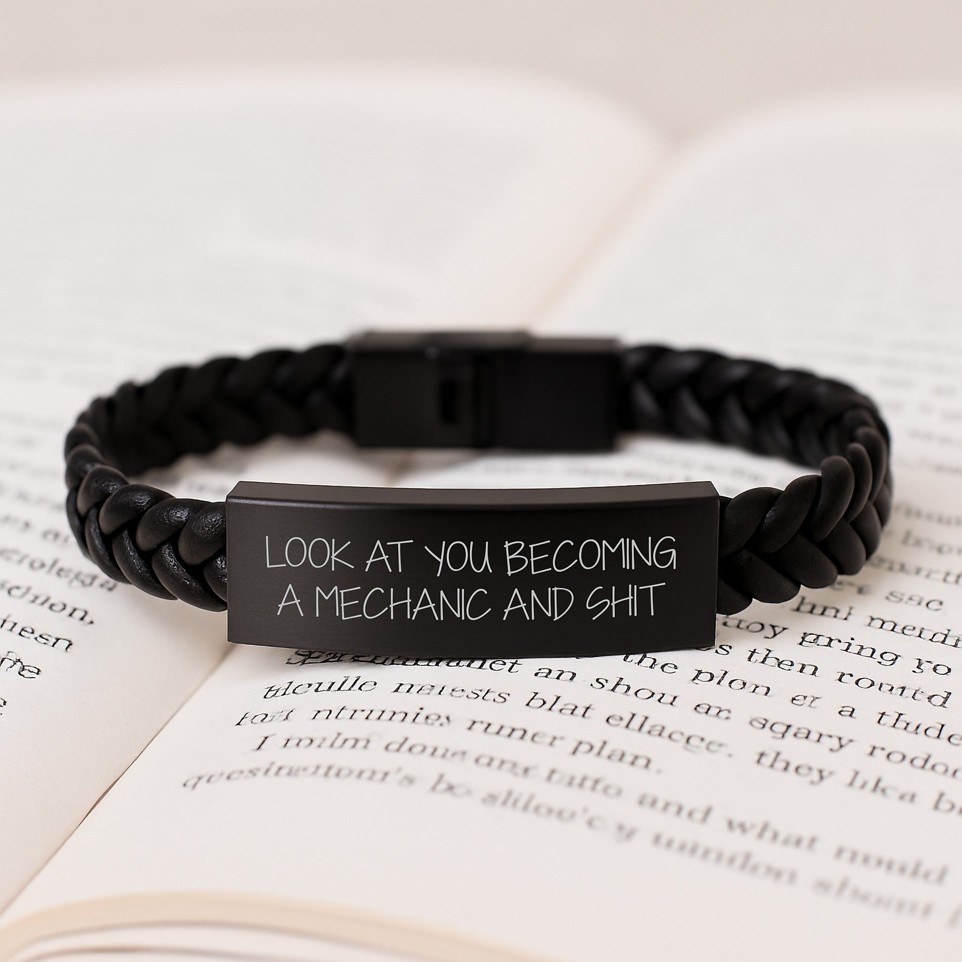 Mechanic Keepsake Interlaced Leather Bracelet for Him Birthday Gift - Image 3