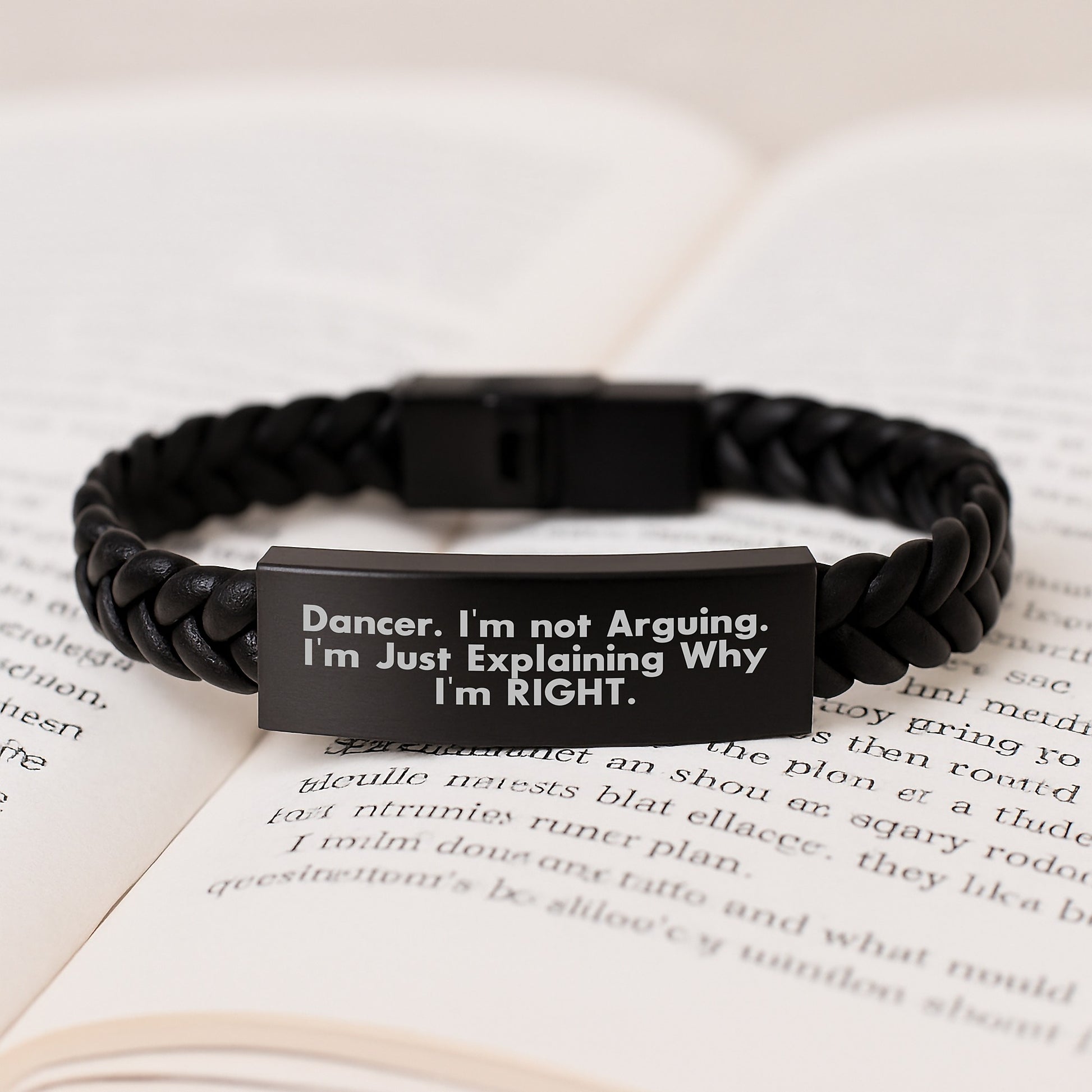 Funny Dancer Gifts from Friends for Graduation Unique Interlaced Leather Bracelet with Stainless Steel Engraving - Image 3