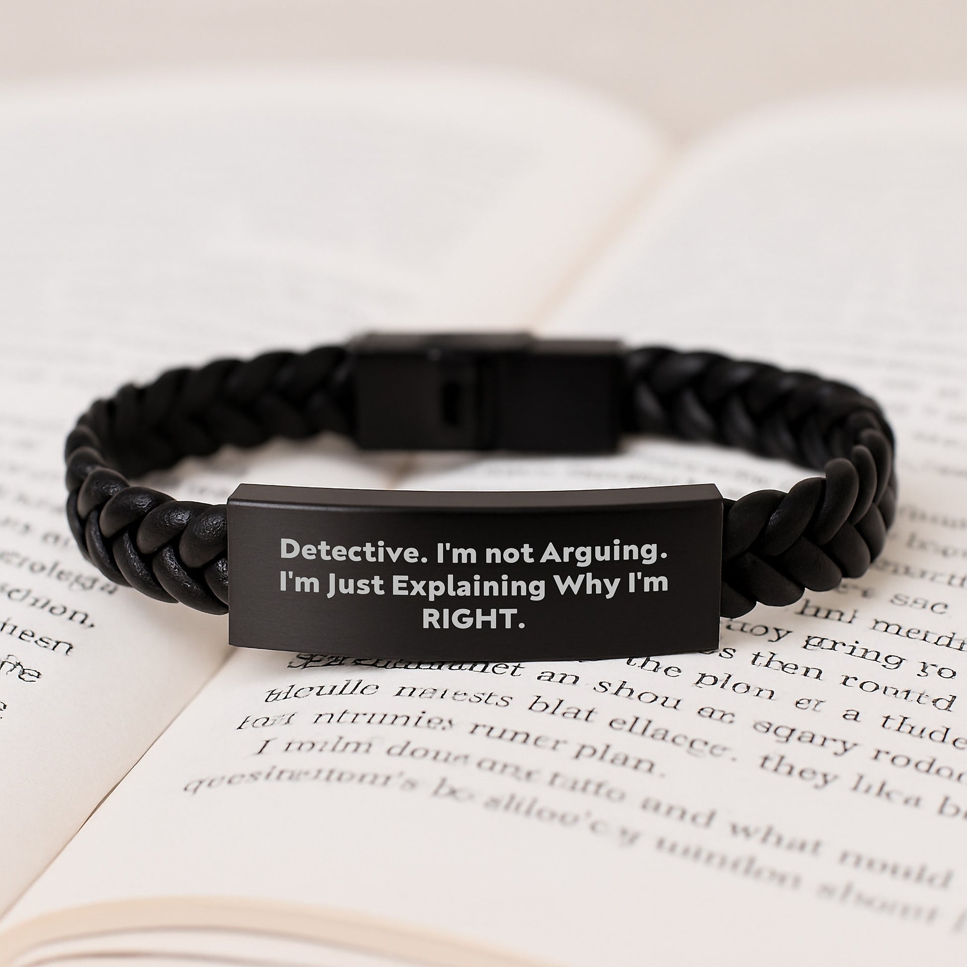 Funny Detective Gifts from Friends Unique Interlaced Leather Bracelet Graduation for Detective Men - Image 3