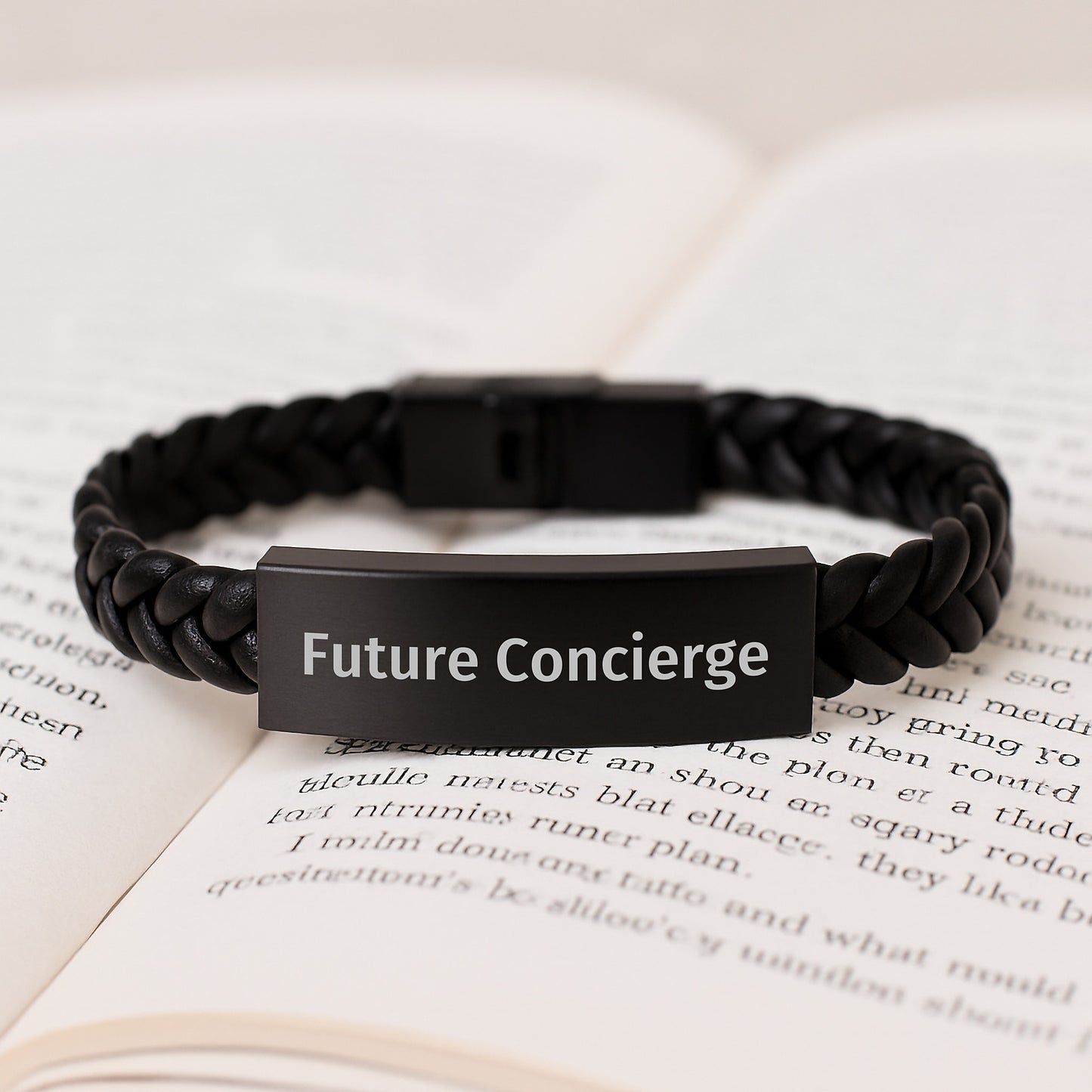 Unique Concierge Gifts for Men, Funny Quote Interlaced Leather Bracelet, Birthday Unique Gifts from Friends, Concierge - Image 3